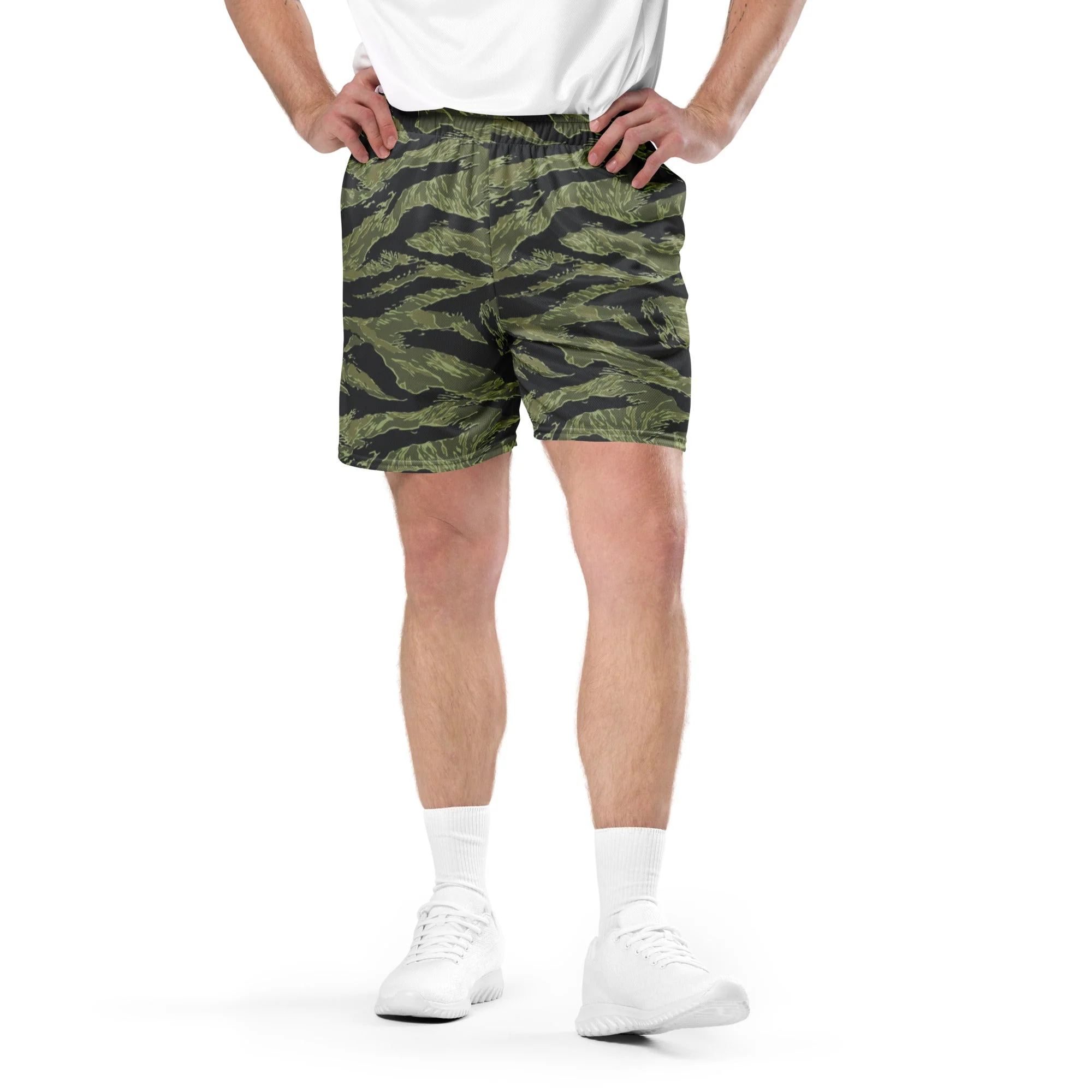 South Vietnamese Sea Wave Tiger Stripe CAMO Unisex Mesh Shorts - Image 5