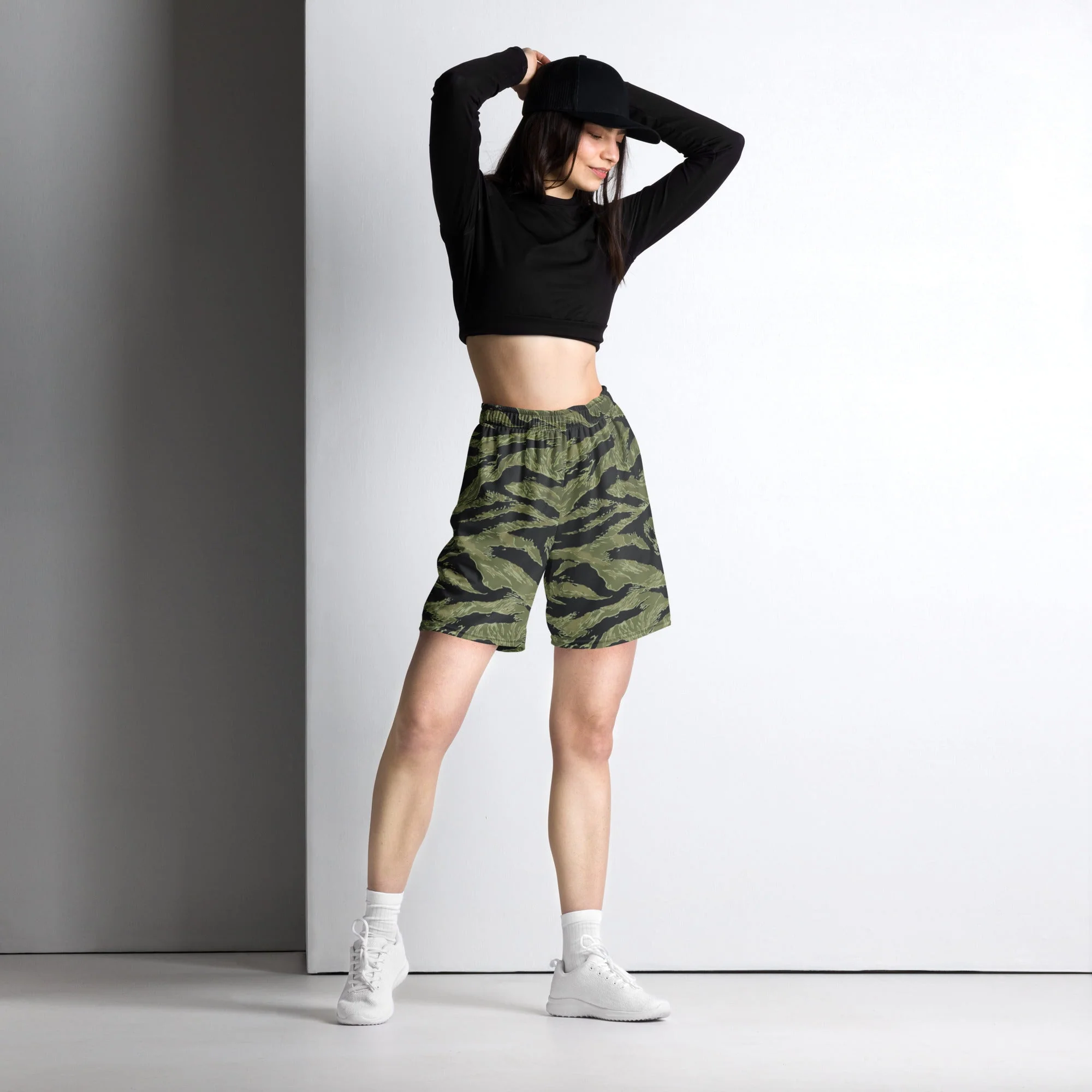 South Vietnamese Sea Wave Tiger Stripe CAMO Unisex Mesh Shorts - Image 7