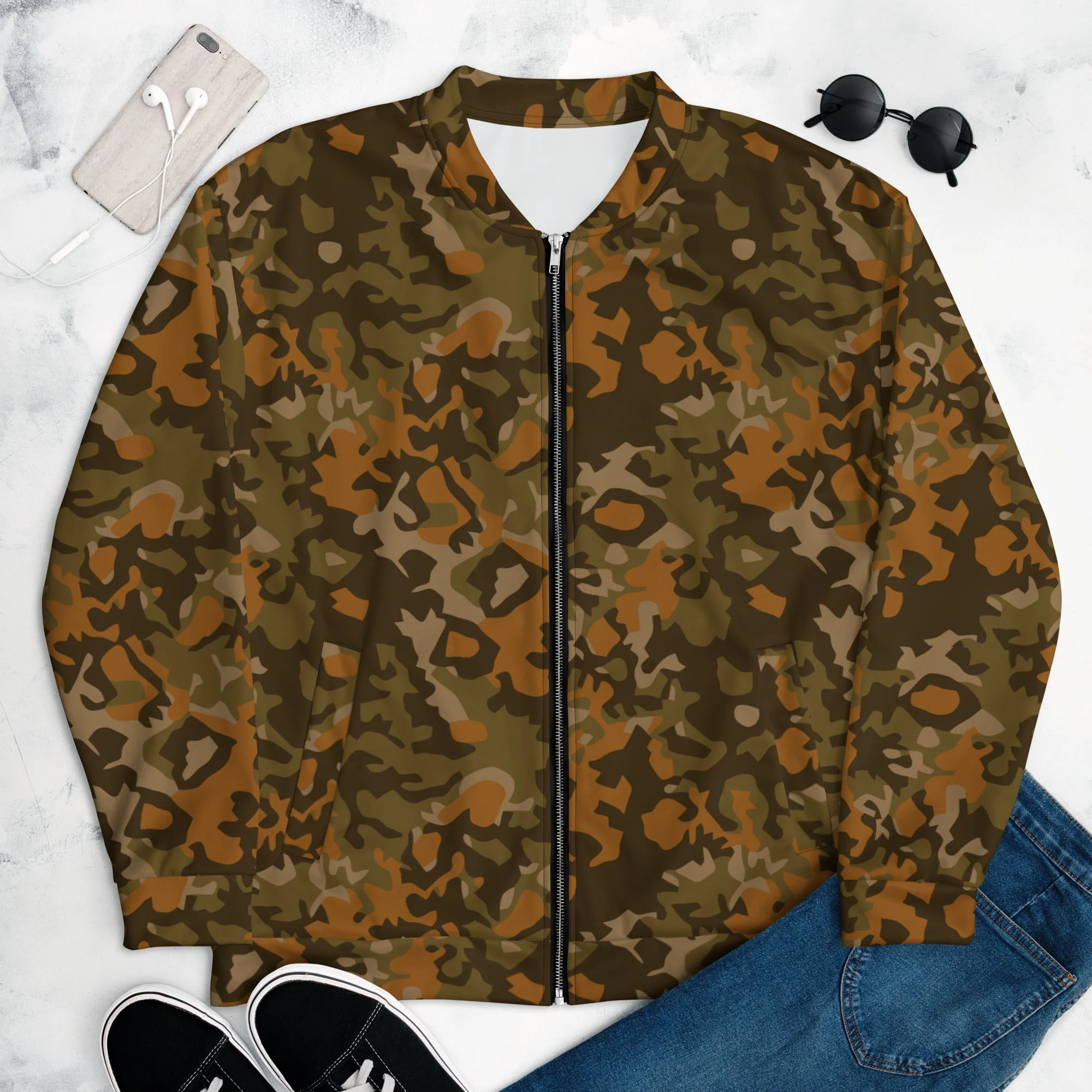Spanish Sahara CAMO Unisex Bomber Jacket - Image 3