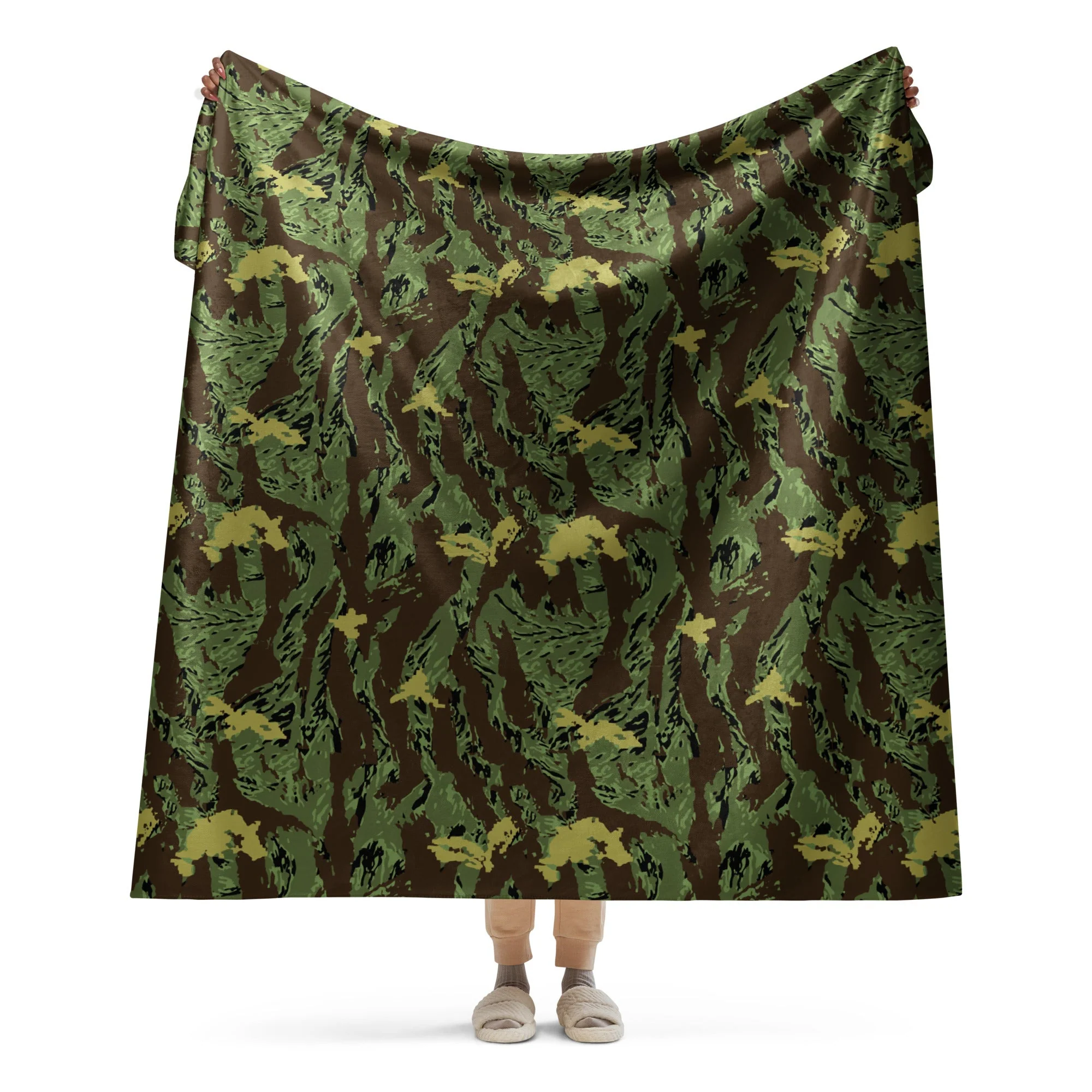 Tiger Stripe Special Purpose Canopy CAMO Sherpa Blanket