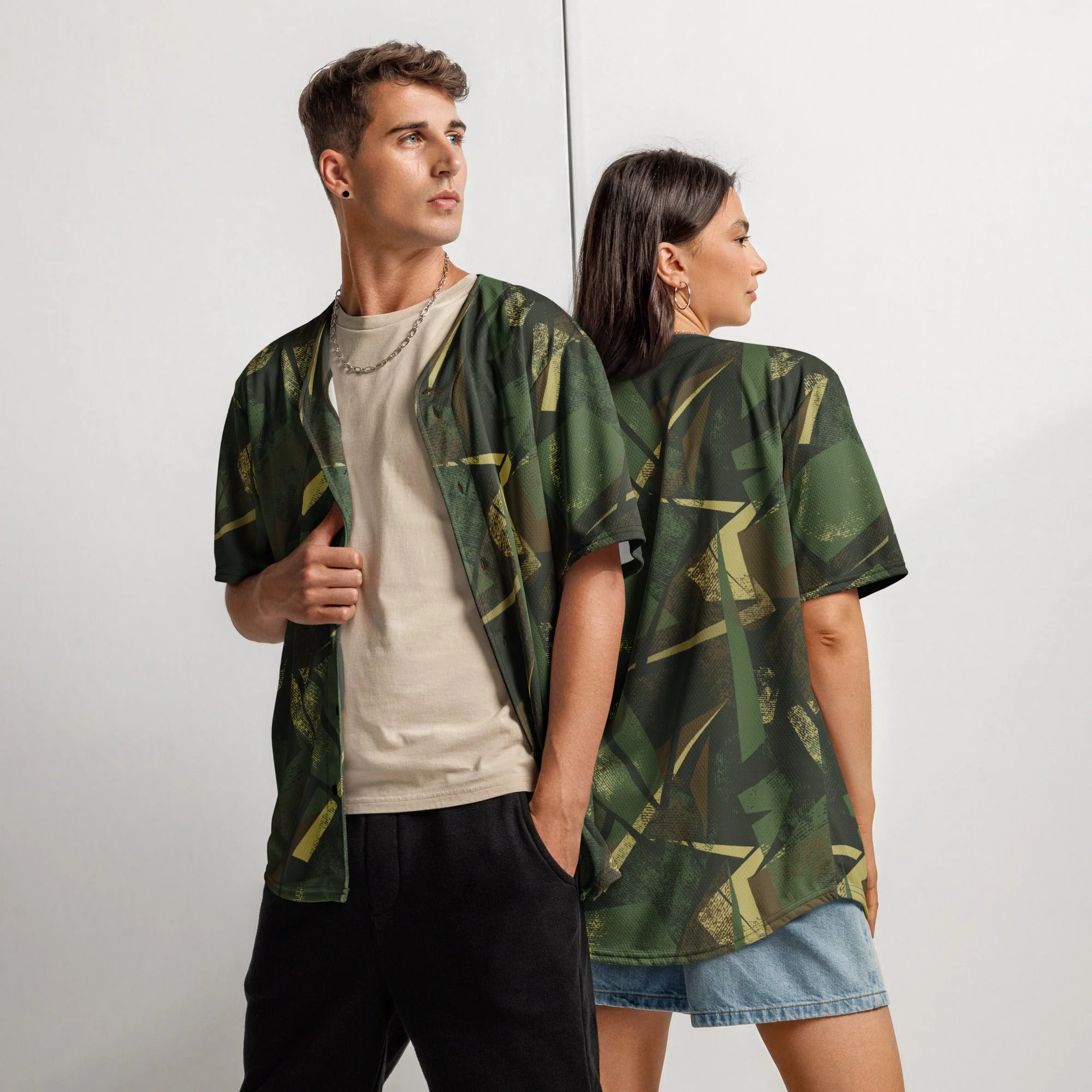 Splinter Vector Jungle CAMO Unisex Baseball Jersey