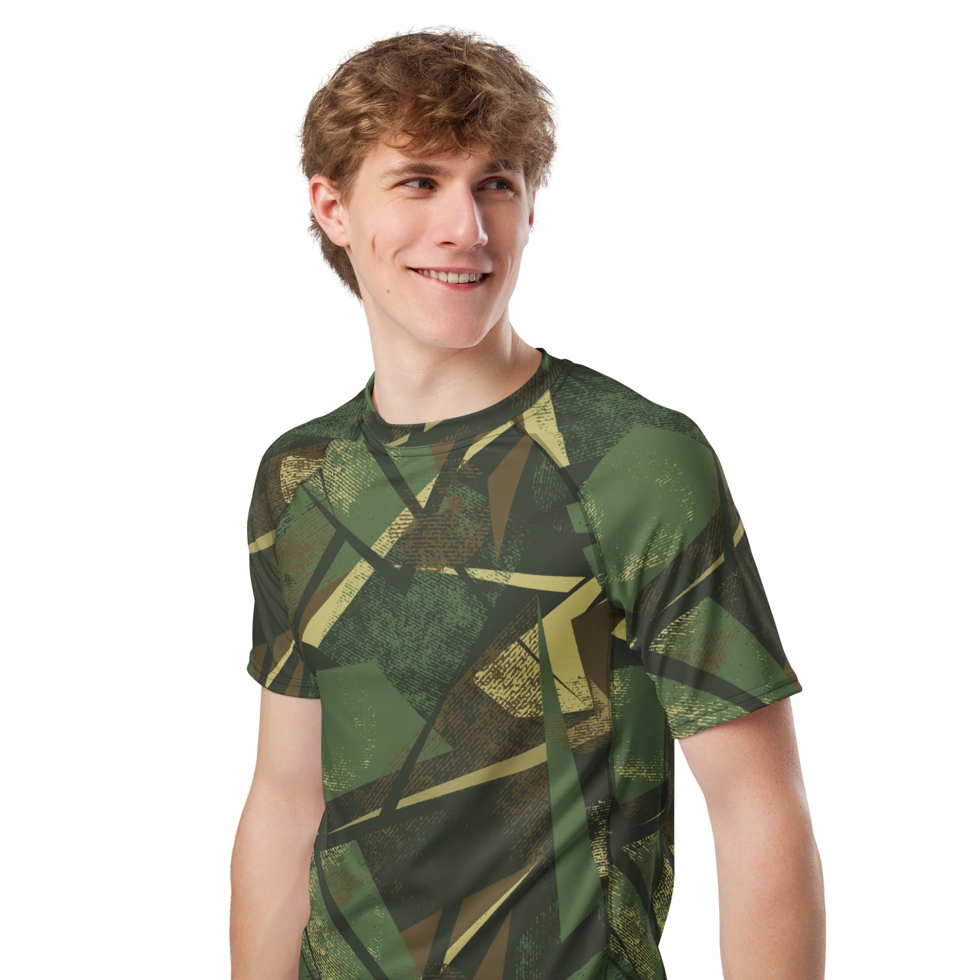 Splinter Vector Jungle CAMO Mens Short-Sleeve Rash Guard - Image 4