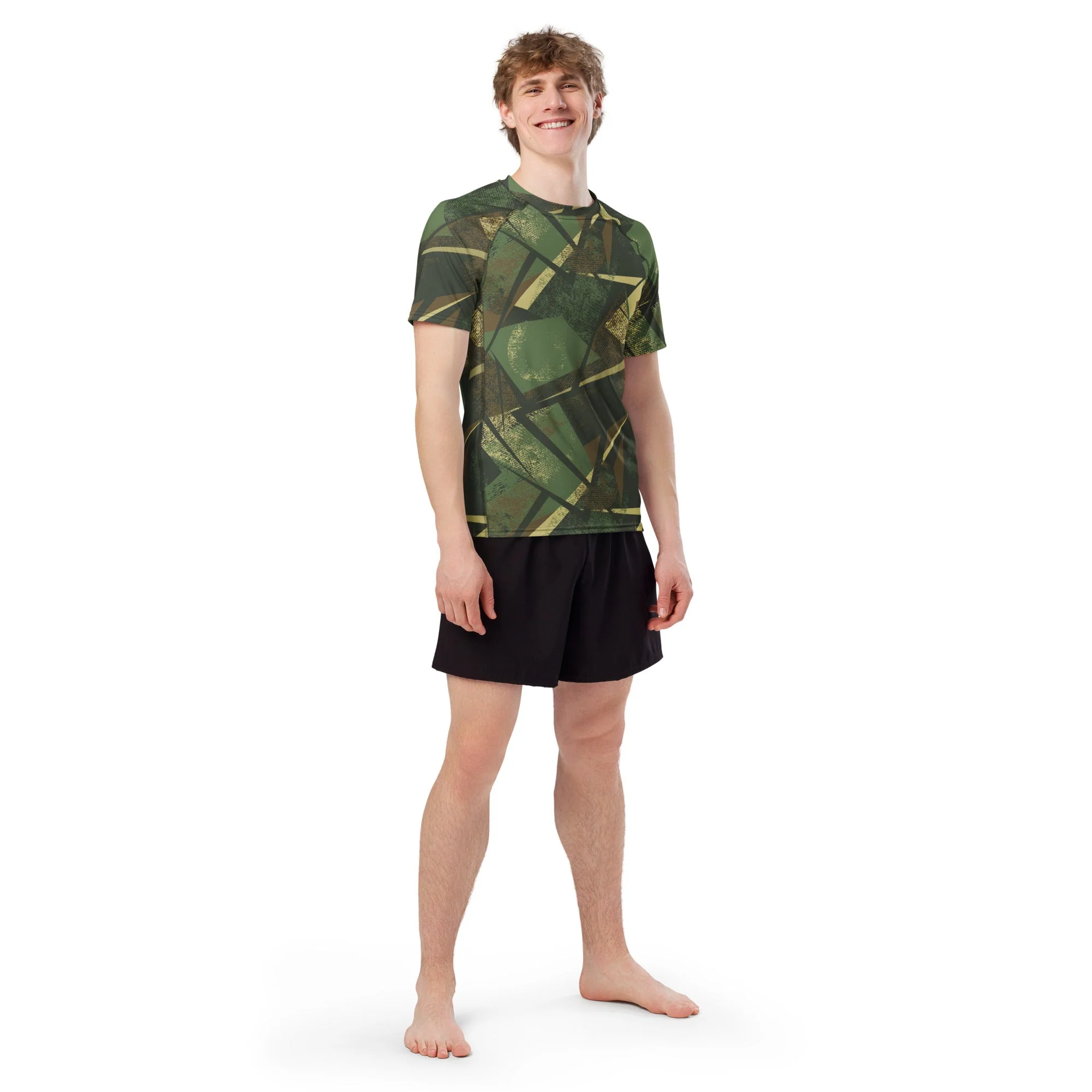 Splinter Vector Jungle CAMO Mens Short-Sleeve Rash Guard - Image 5