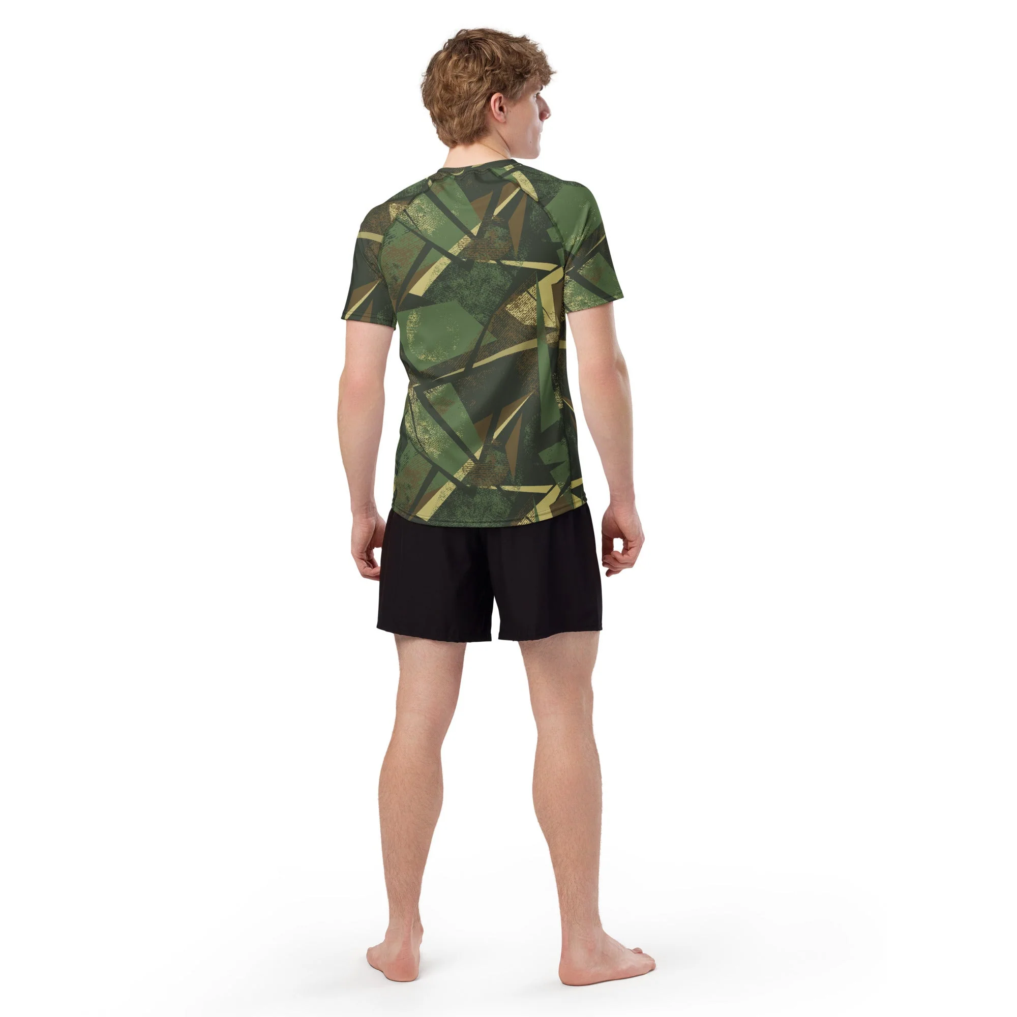 Splinter Vector Jungle CAMO Mens Short-Sleeve Rash Guard - Image 6