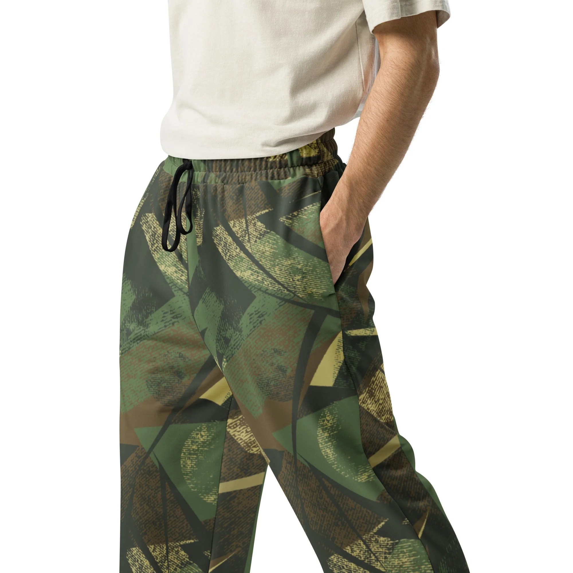 Splinter Vector Jungle CAMO Unisex Wide-Leg Joggers - Image 4