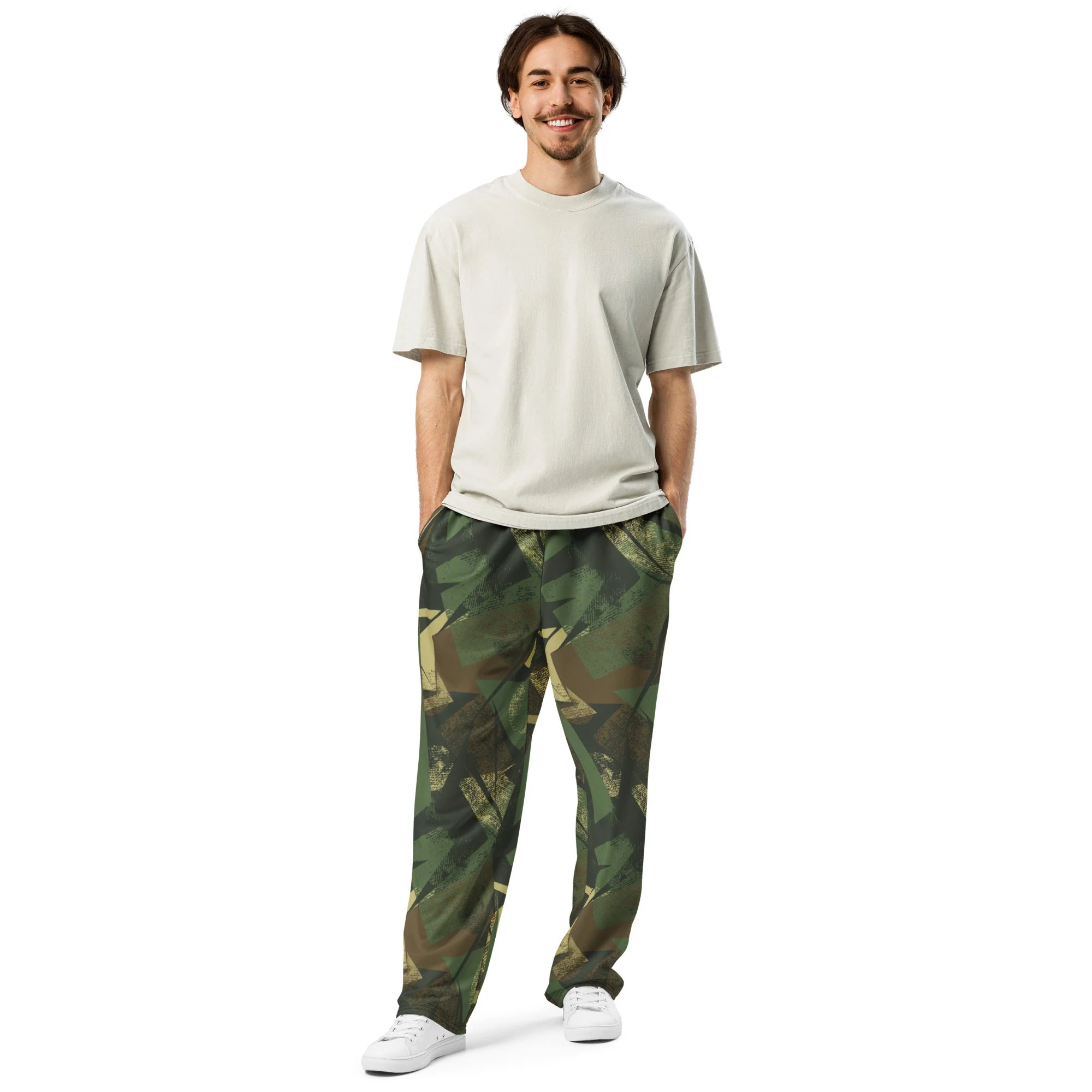 Splinter Vector Jungle CAMO Unisex Wide-Leg Joggers - Image 5