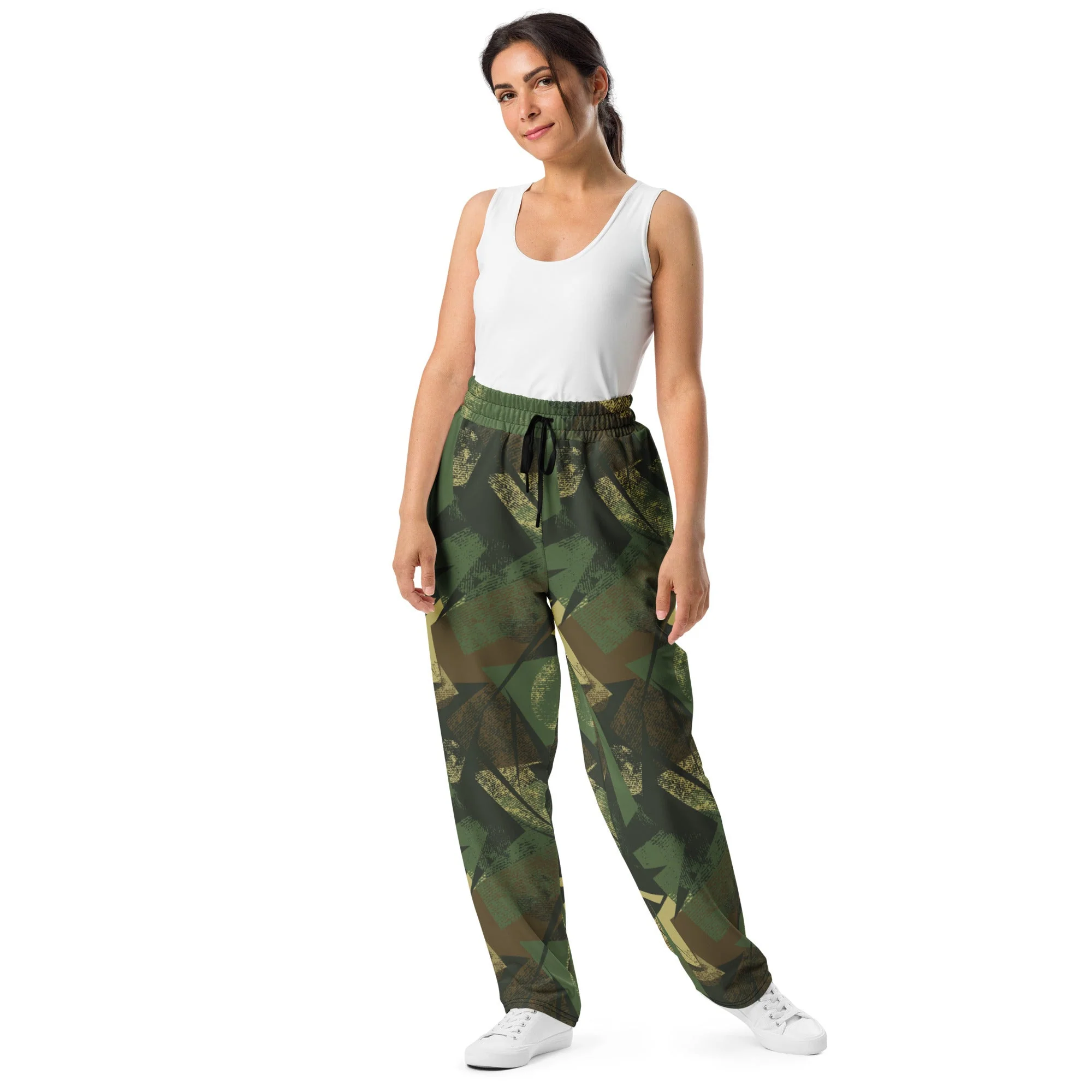 Splinter Vector Jungle CAMO Unisex Wide-Leg Joggers - Image 6