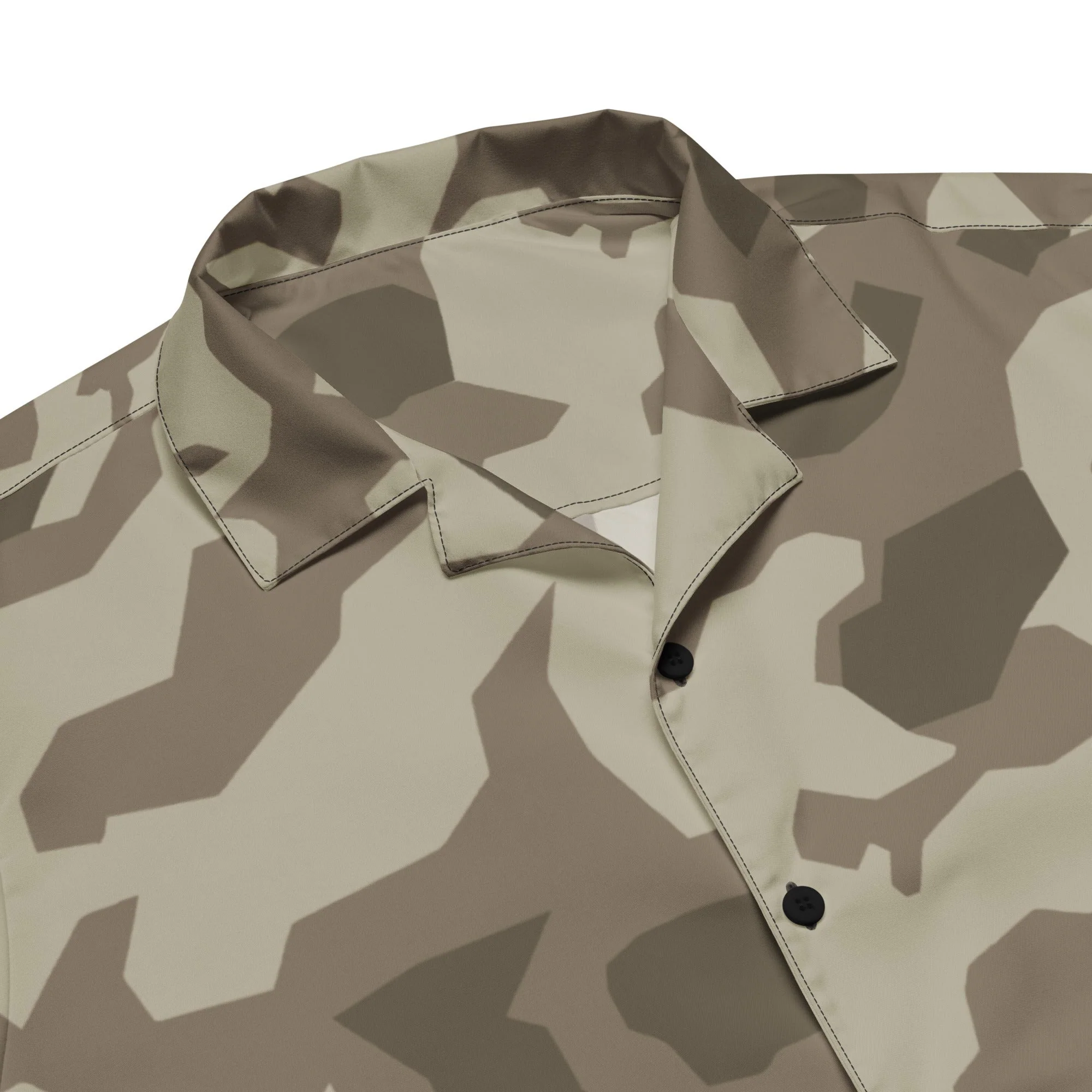 German Splittermuster Wolfenstein Afrika Korps CAMO Unisex Short-Sleeve Button Shirt - Image 2