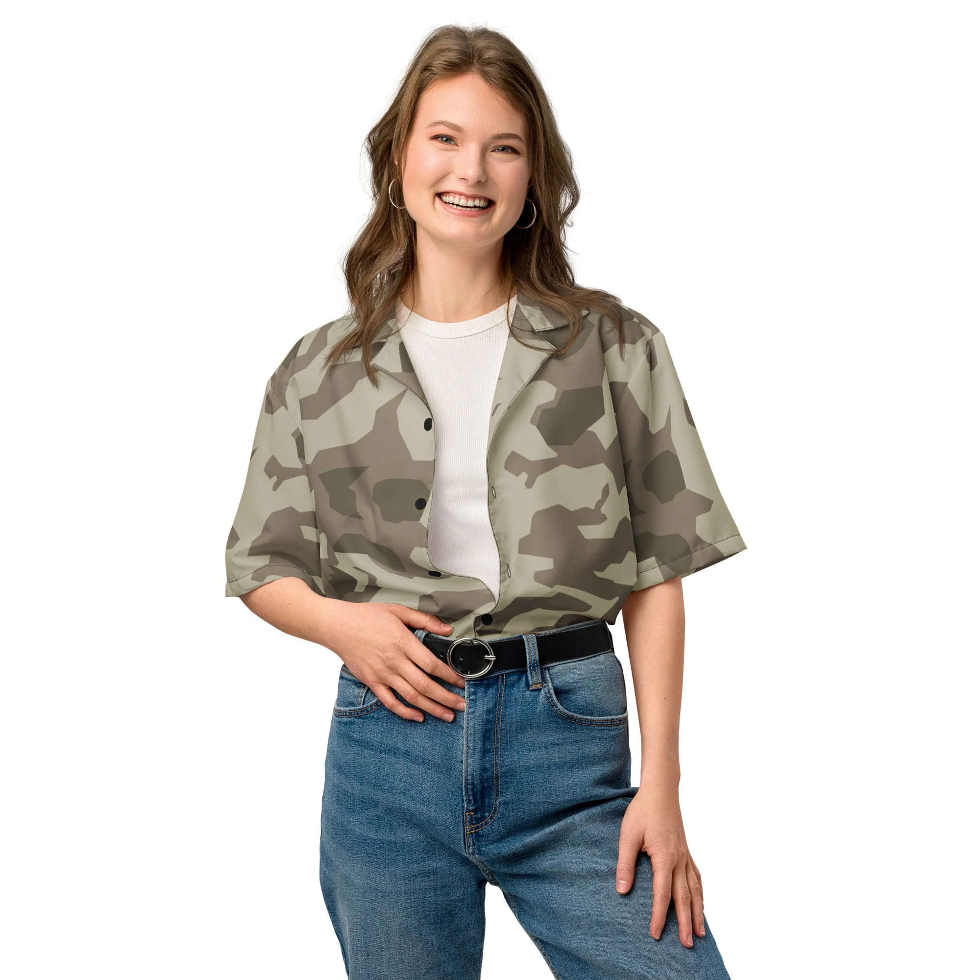 German Splittermuster Wolfenstein Afrika Korps CAMO Unisex Short-Sleeve Button Shirt - Image 5