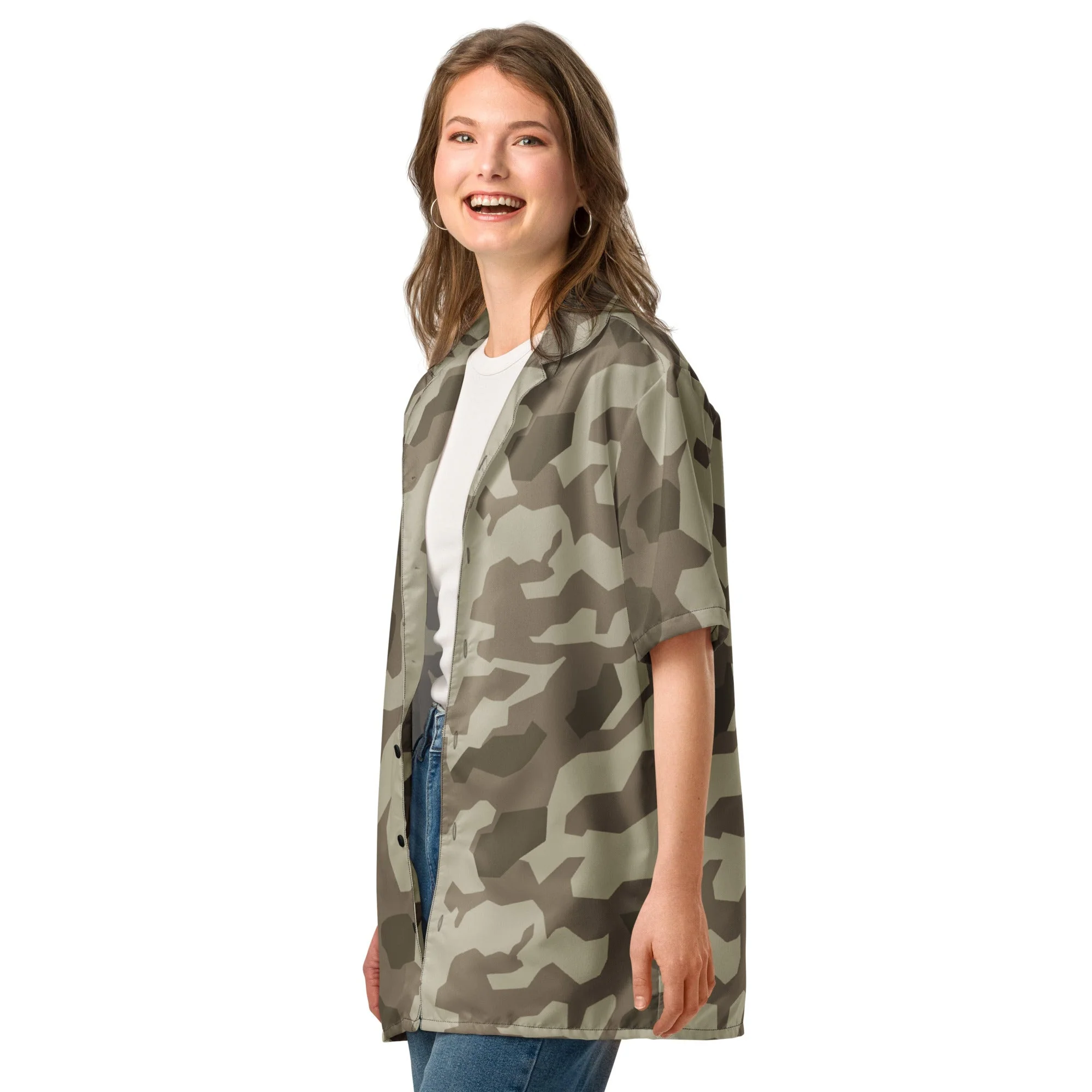 German Splittermuster Wolfenstein Afrika Korps CAMO Unisex Short-Sleeve Button Shirt - Image 6