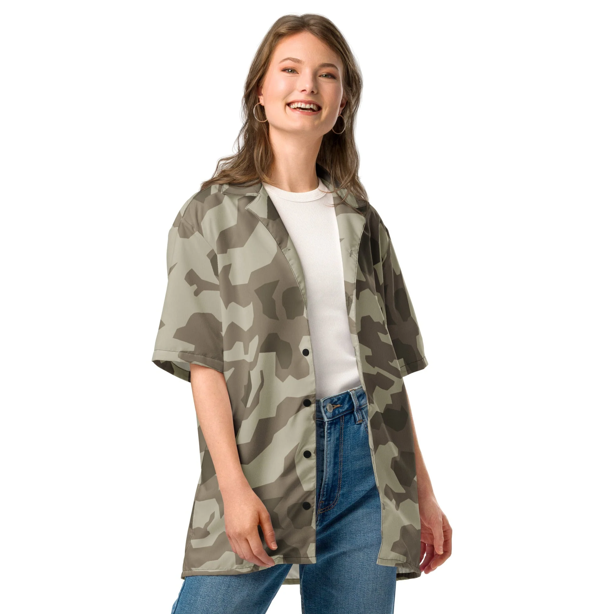 German Splittermuster Wolfenstein Afrika Korps CAMO Unisex Short-Sleeve Button Shirt - Image 7