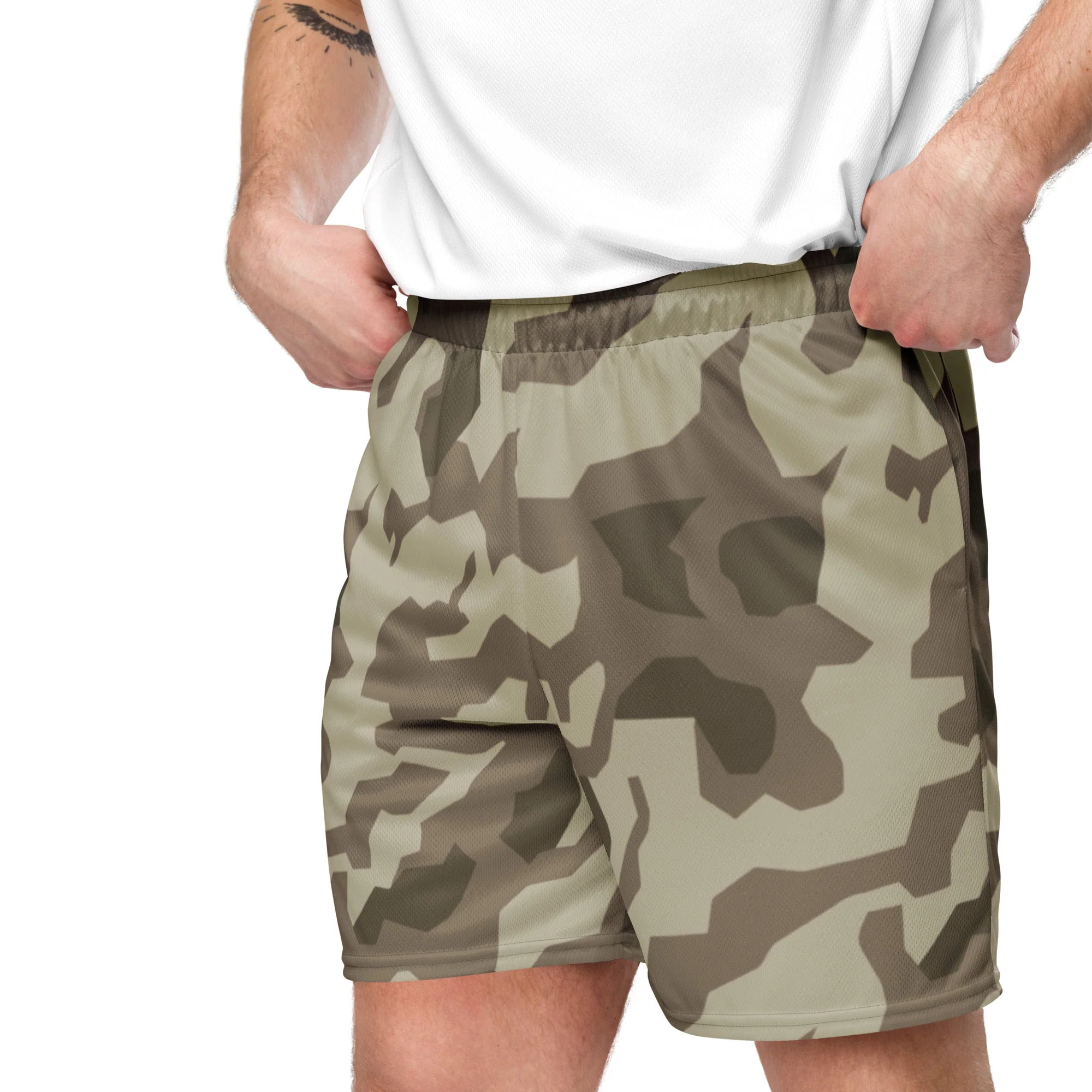German Splittermuster Wolfenstein Afrika Korps CAMO Unisex Mesh Shorts - Image 2