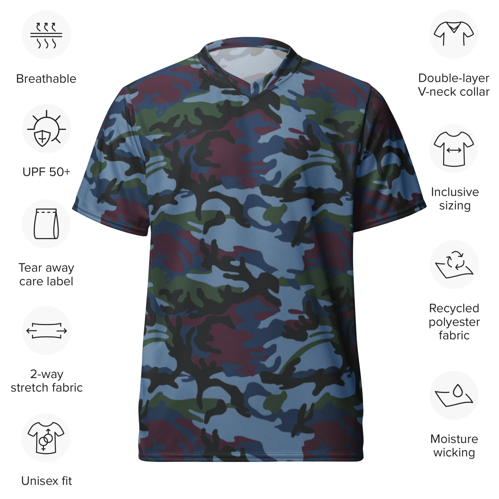 Street Fighter Allied Nations Movie CAMO Unisex Sports Jersey - Image 11