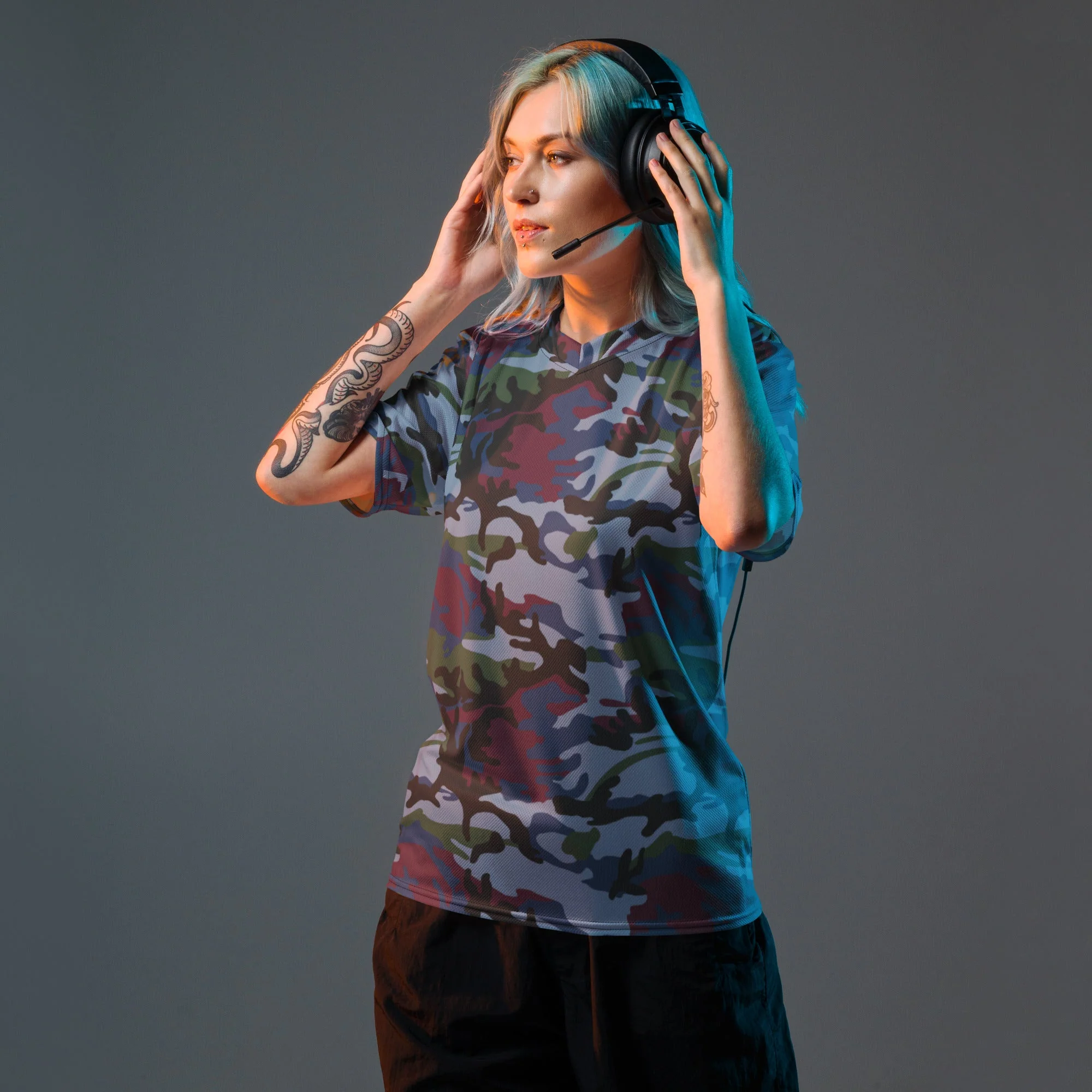 Street Fighter Allied Nations Movie CAMO Unisex Sports Jersey - Image 3