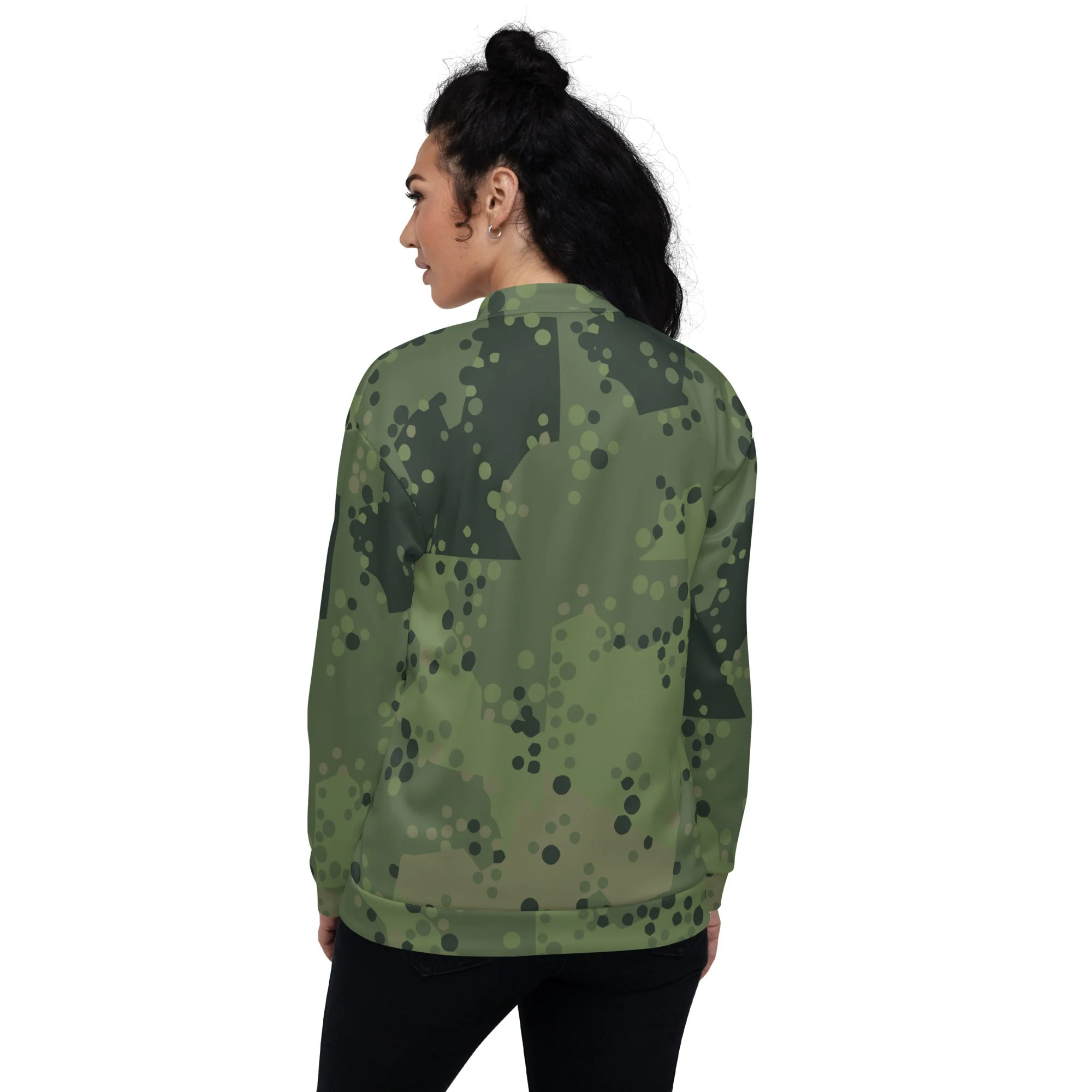 Swedish Barracuda Woodland CAMO Unisex Bomber Jacket - Image 5