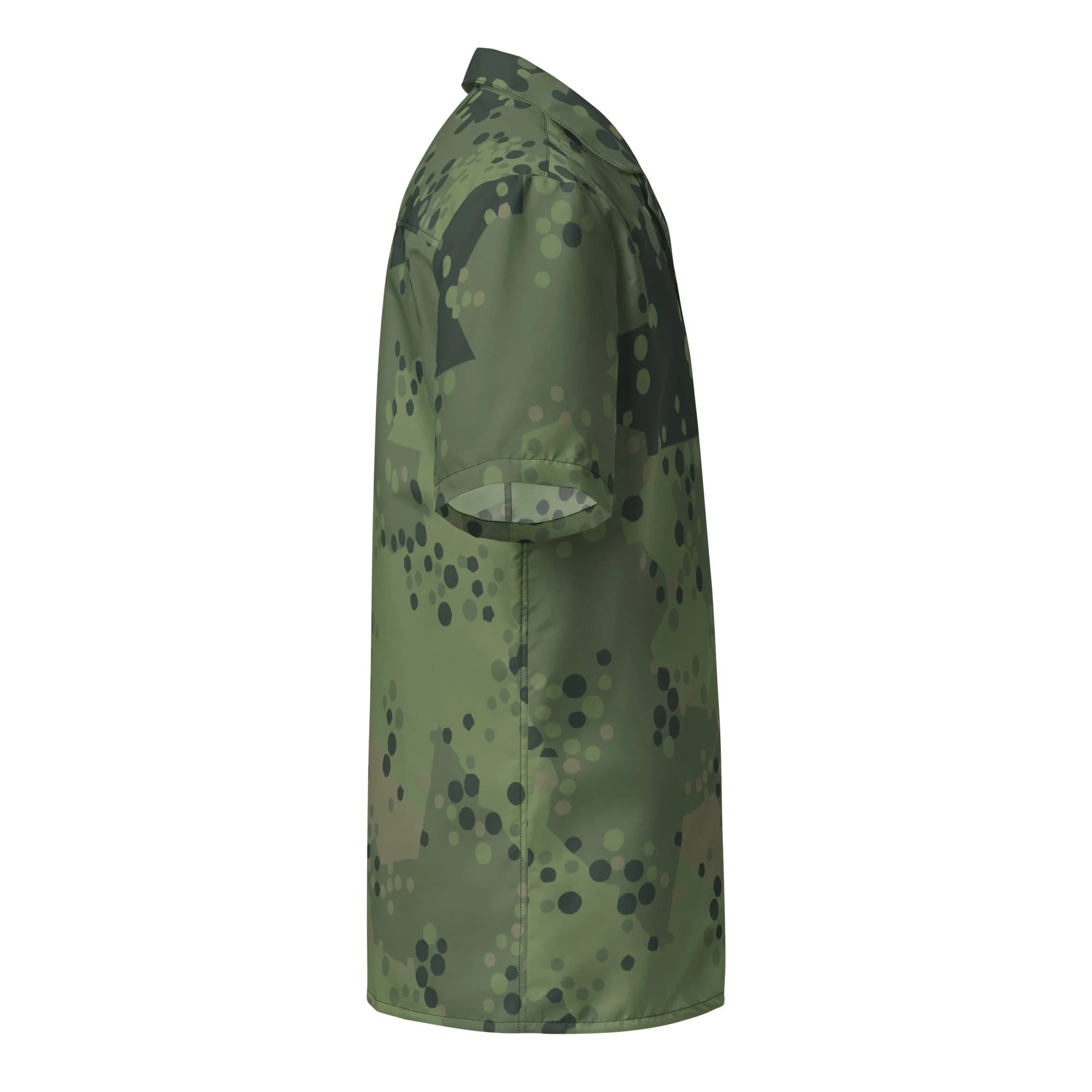 Swedish Barracuda Woodland CAMO Unisex Short-Sleeve Button Shirt - Image 10