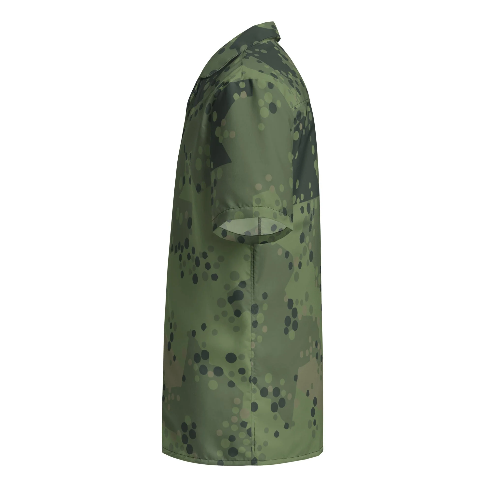 Swedish Barracuda Woodland CAMO Unisex Short-Sleeve Button Shirt - Image 9