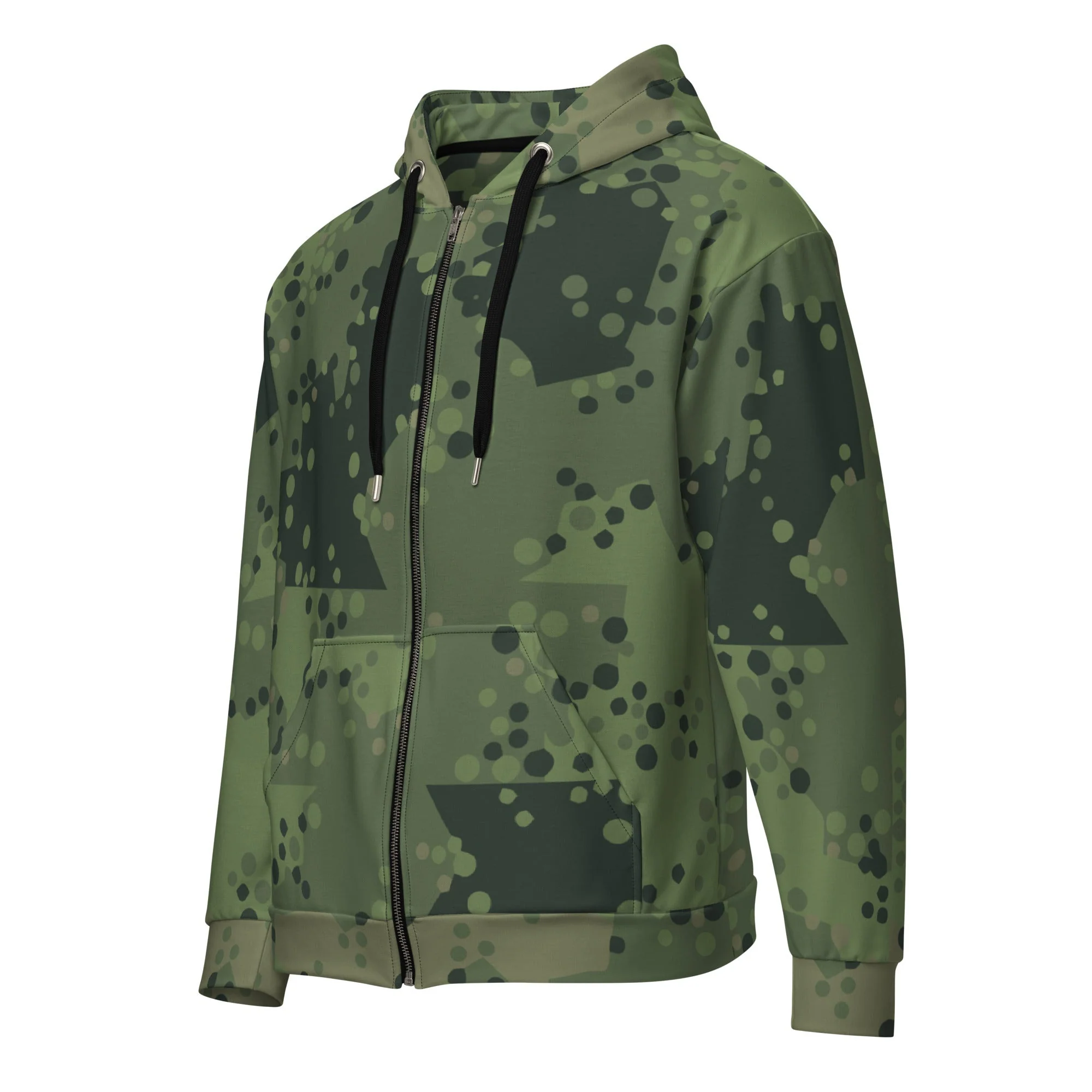 Swedish Barracuda Woodland CAMO Unisex Zip Hoodie - Image 2