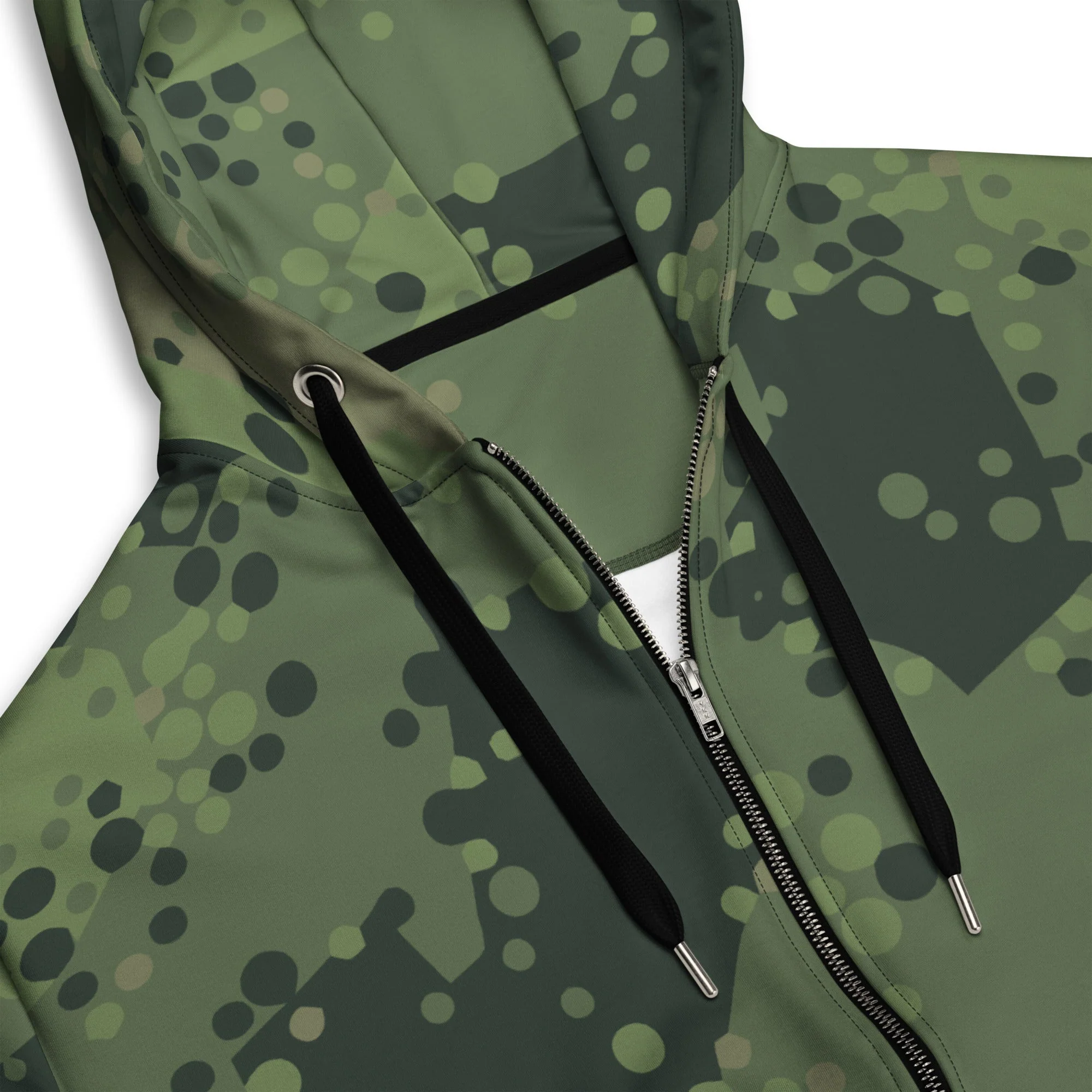 Swedish Barracuda Woodland CAMO Unisex Zip Hoodie - Image 3