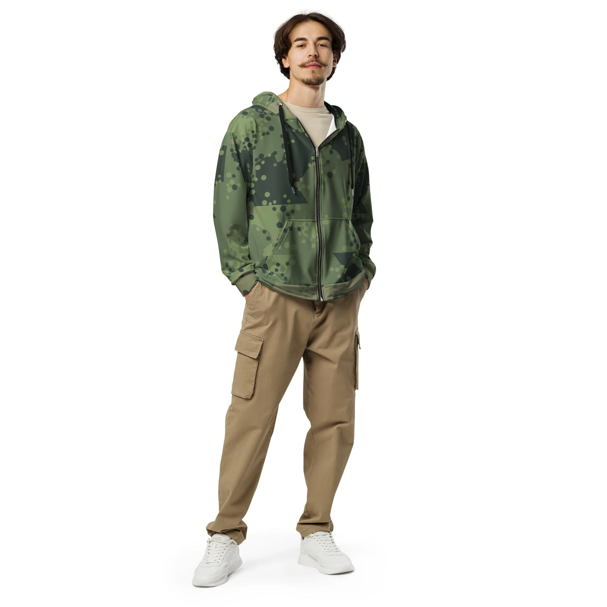 Swedish Barracuda Woodland CAMO Unisex Zip Hoodie - Image 7