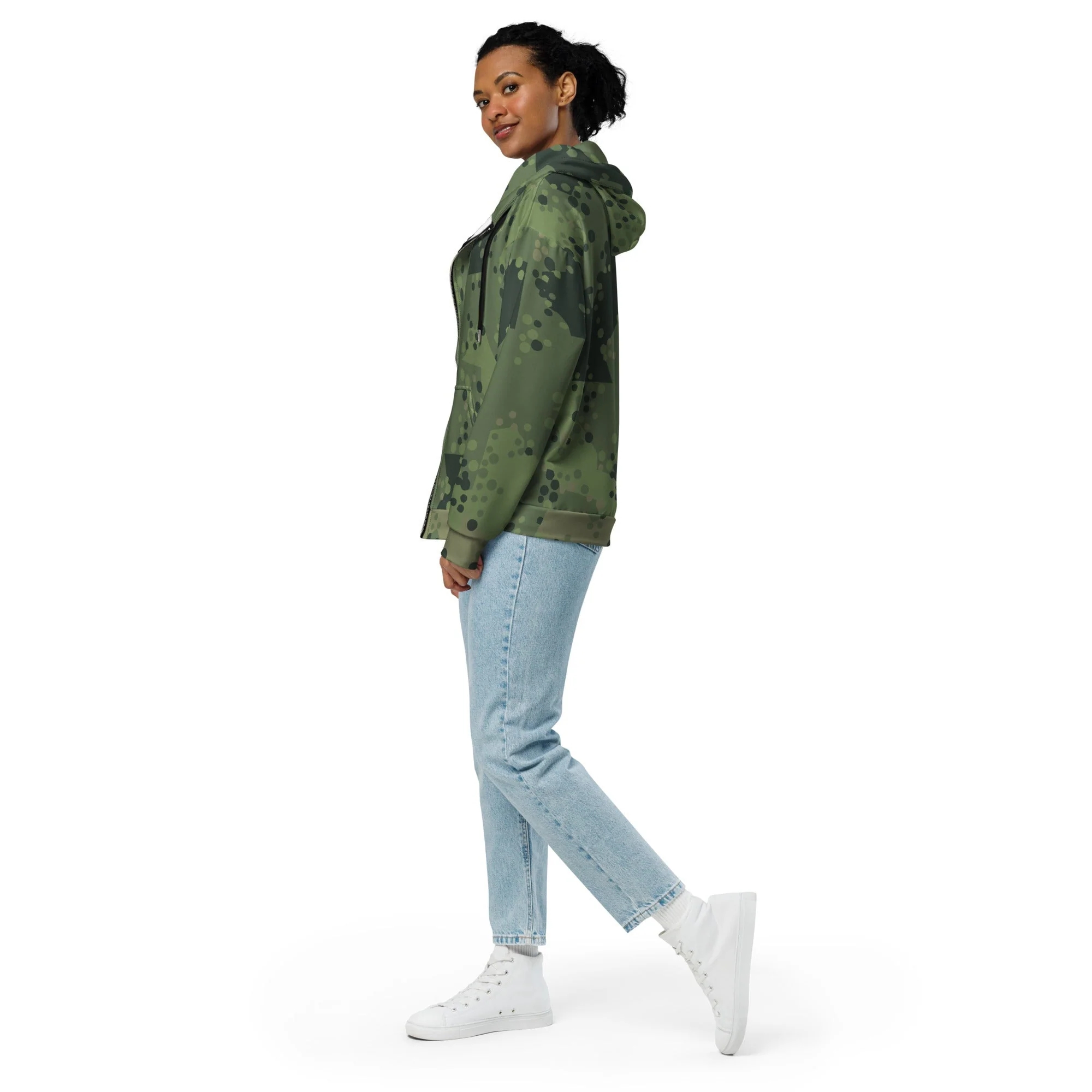 Swedish Barracuda Woodland CAMO Unisex Zip Hoodie - Image 9