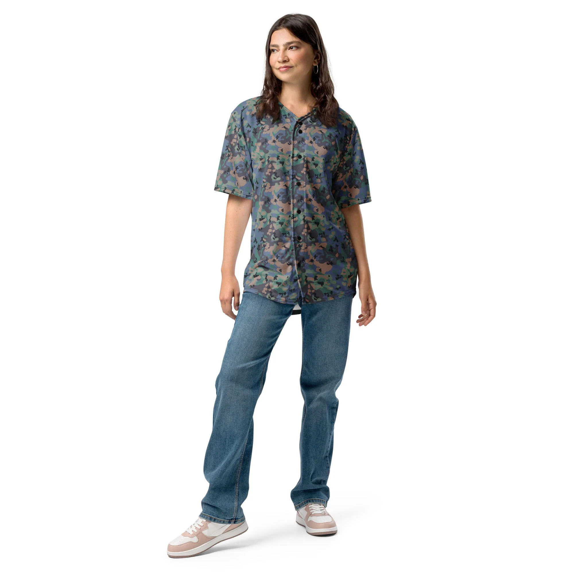 Swedish Experimental CAMO Unisex Baseball Jersey - Image 10
