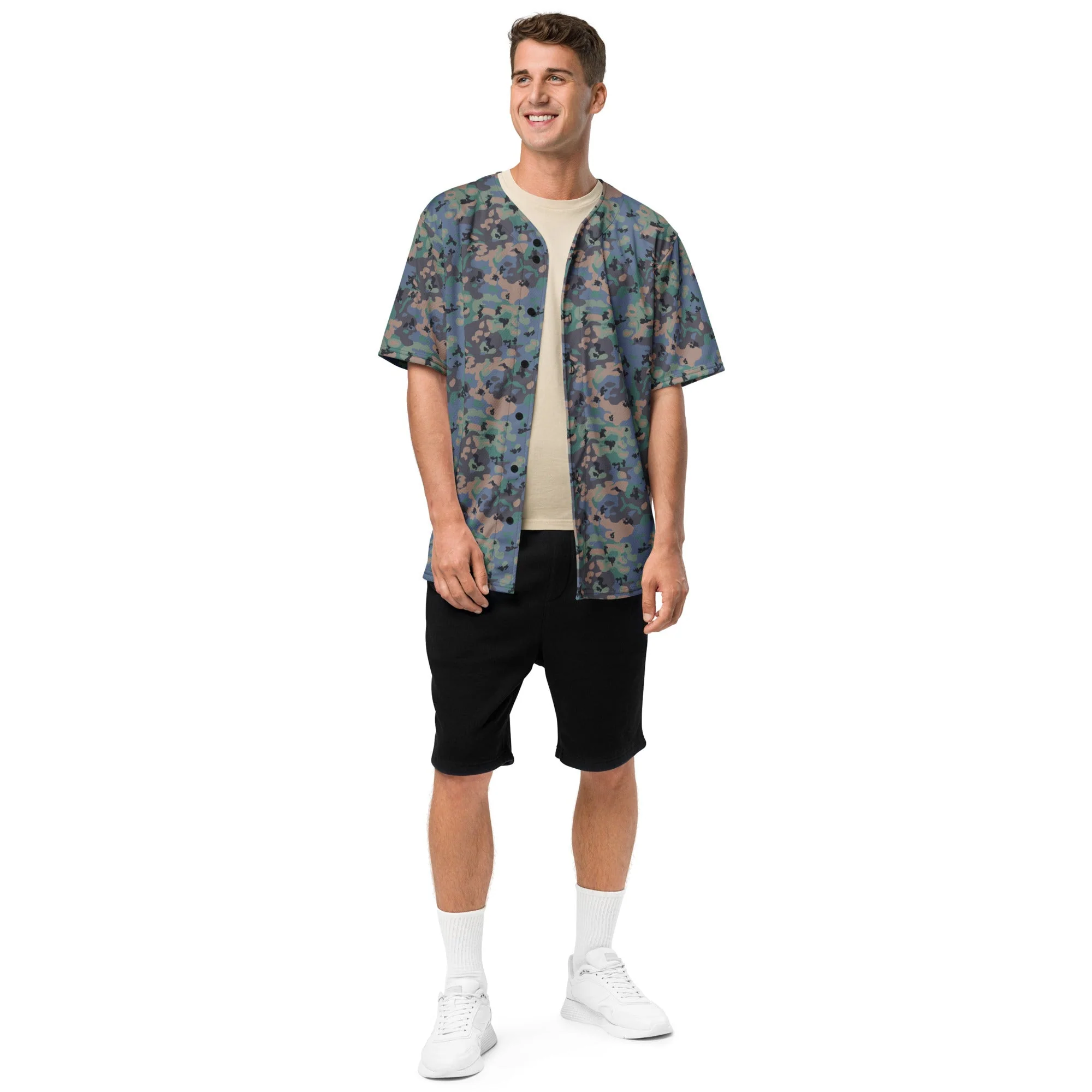Swedish Experimental CAMO Unisex Baseball Jersey - Image 14