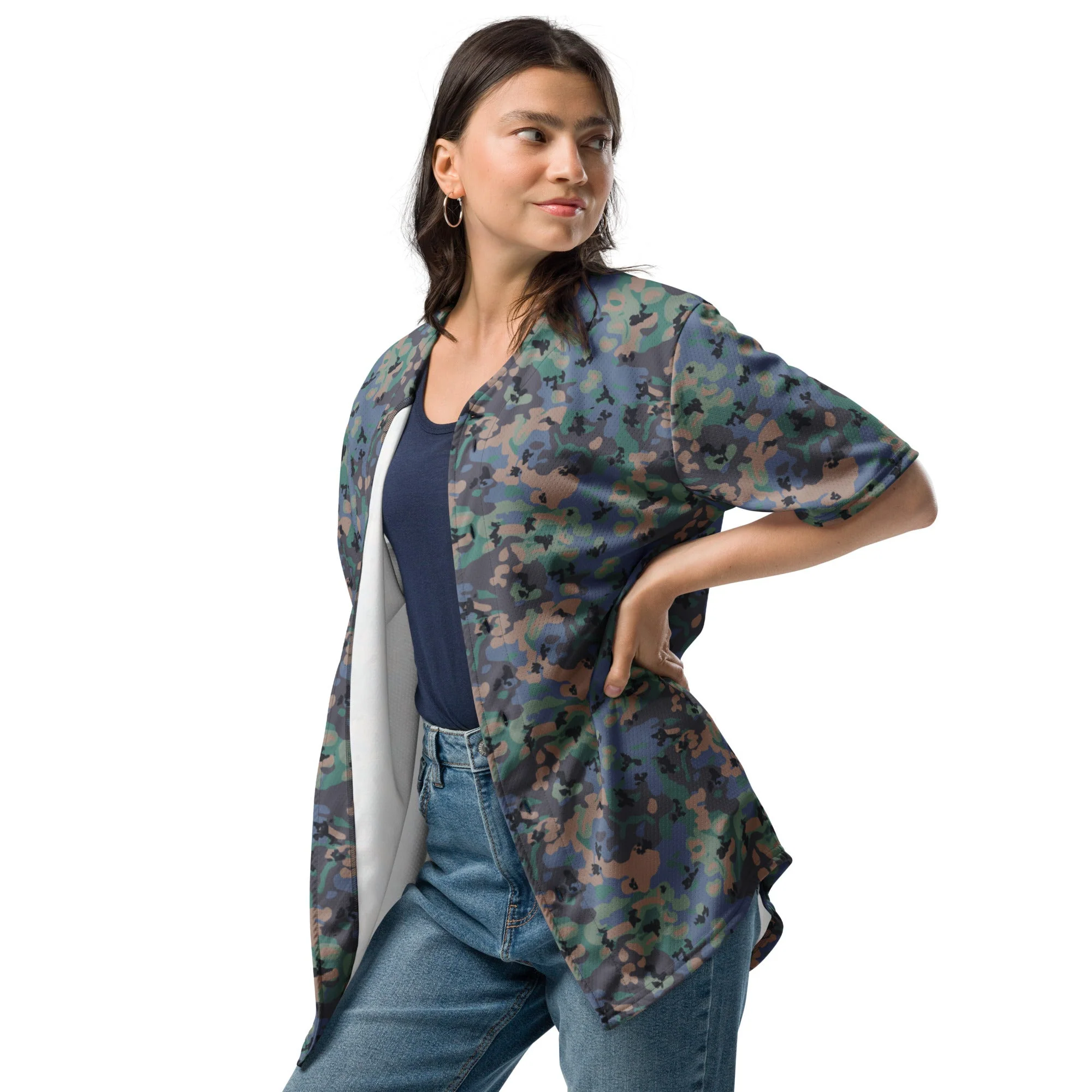 Swedish Experimental CAMO Unisex Baseball Jersey - Image 3