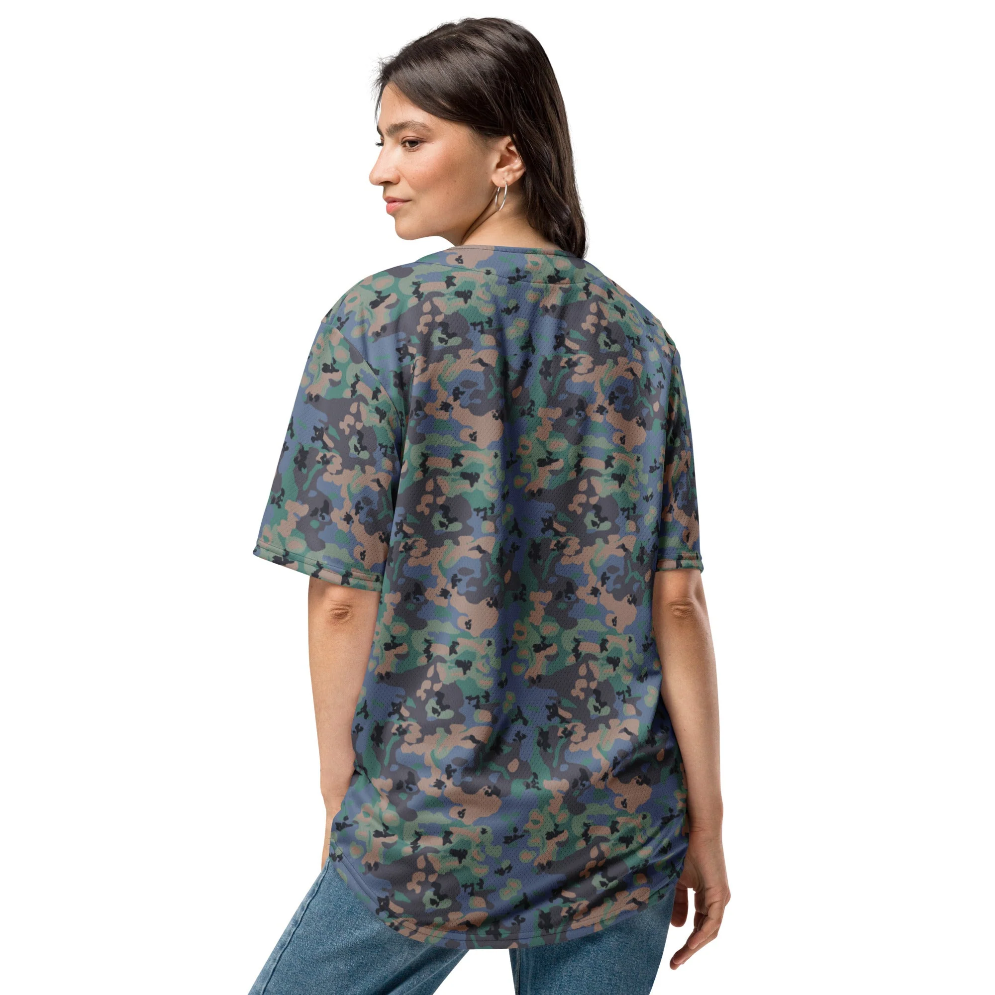 Swedish Experimental CAMO Unisex Baseball Jersey - Image 4