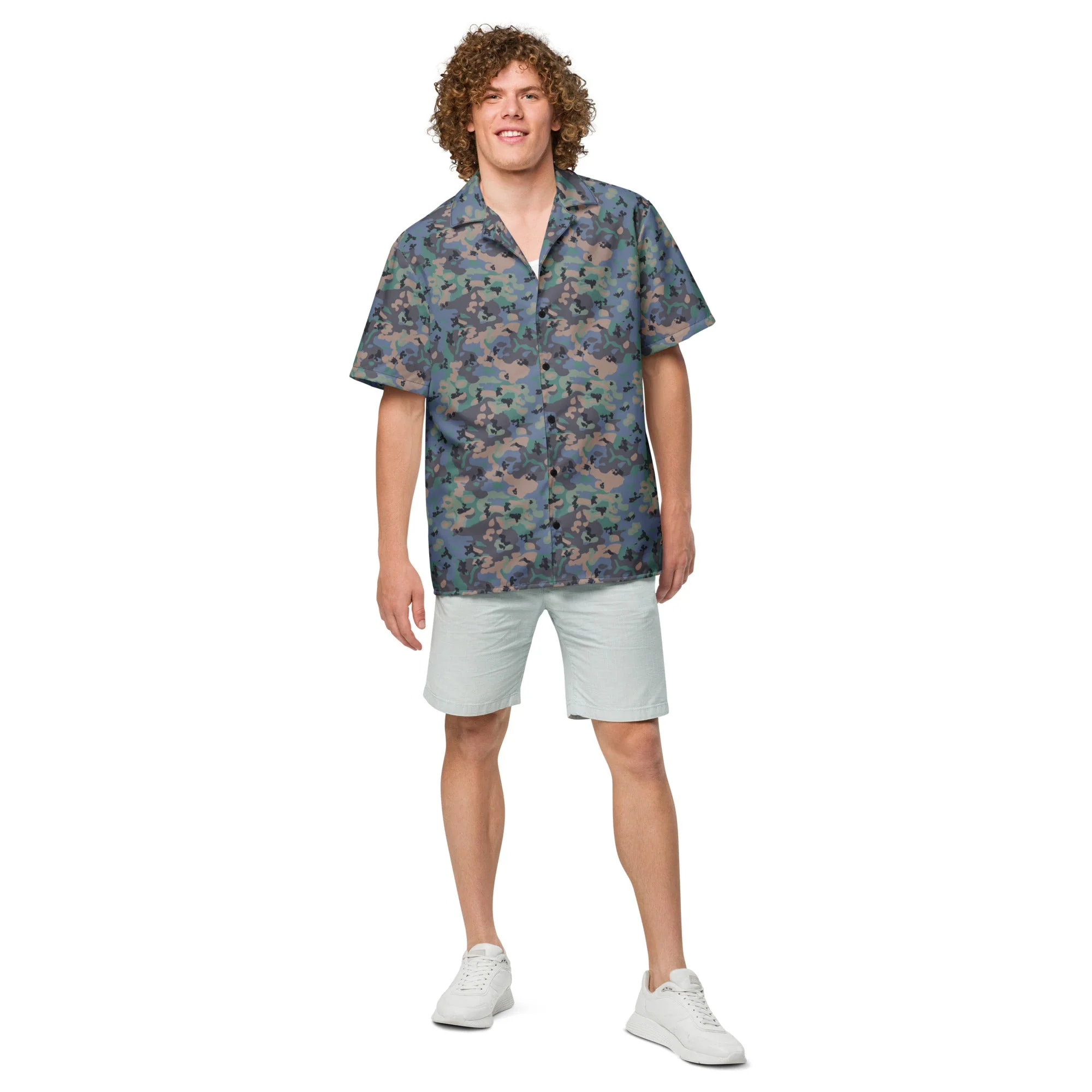 Swedish Experimental CAMO Unisex Short-Sleeve Button Shirt - Image 3