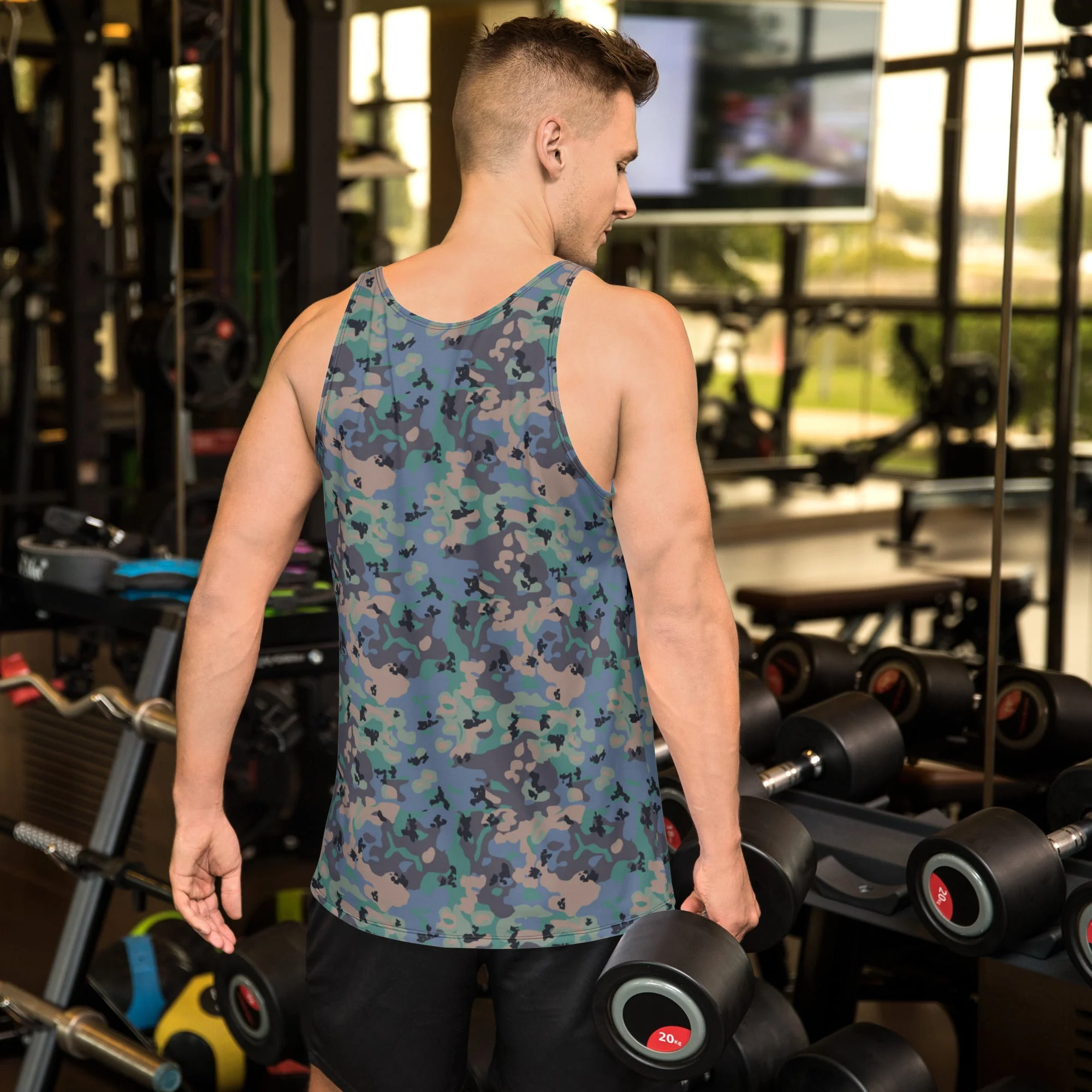 Swedish Experimental CAMO Unisex Tank Top - Image 2