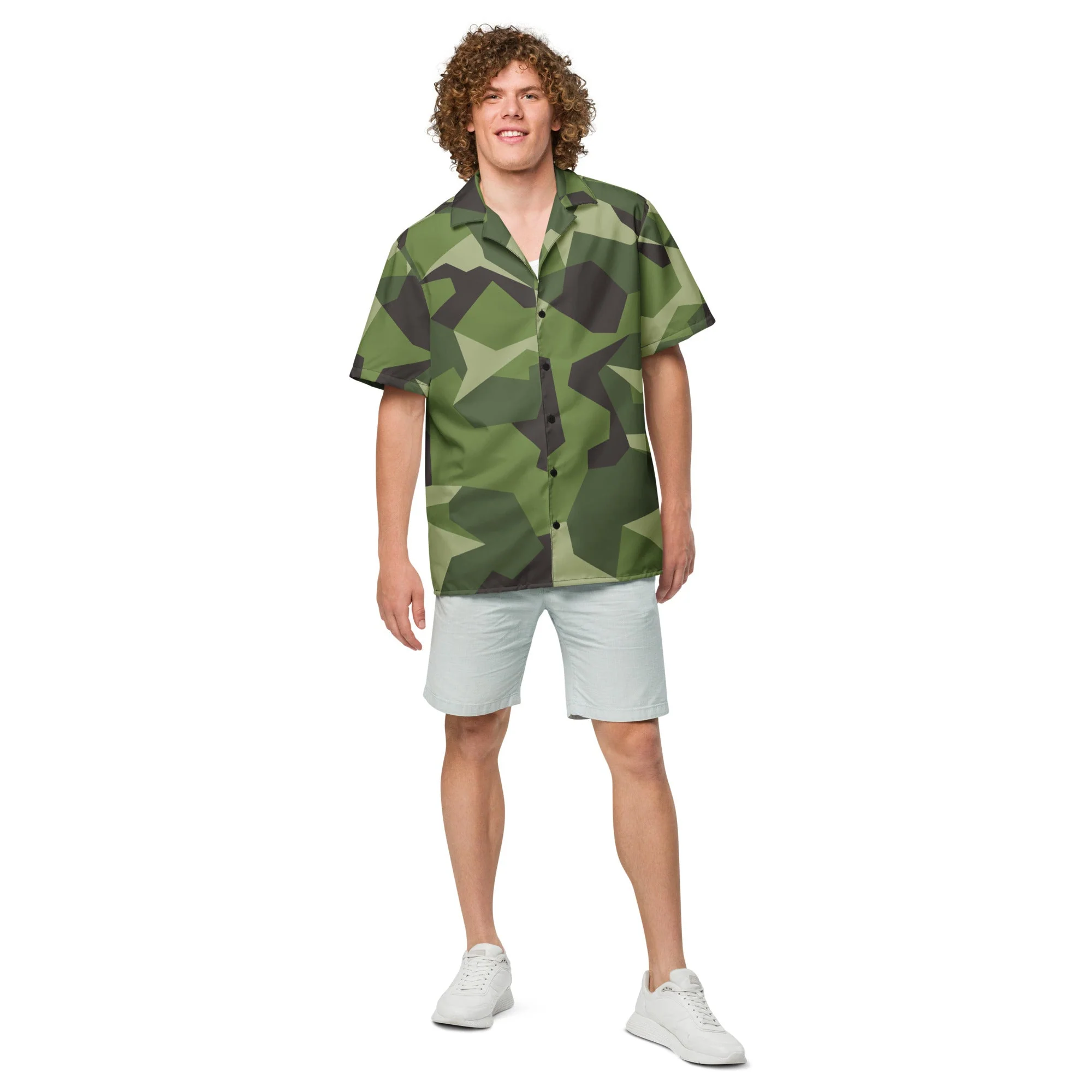 Swedish M90 CAMO Unisex Short-Sleeve Button Shirt - Image 4
