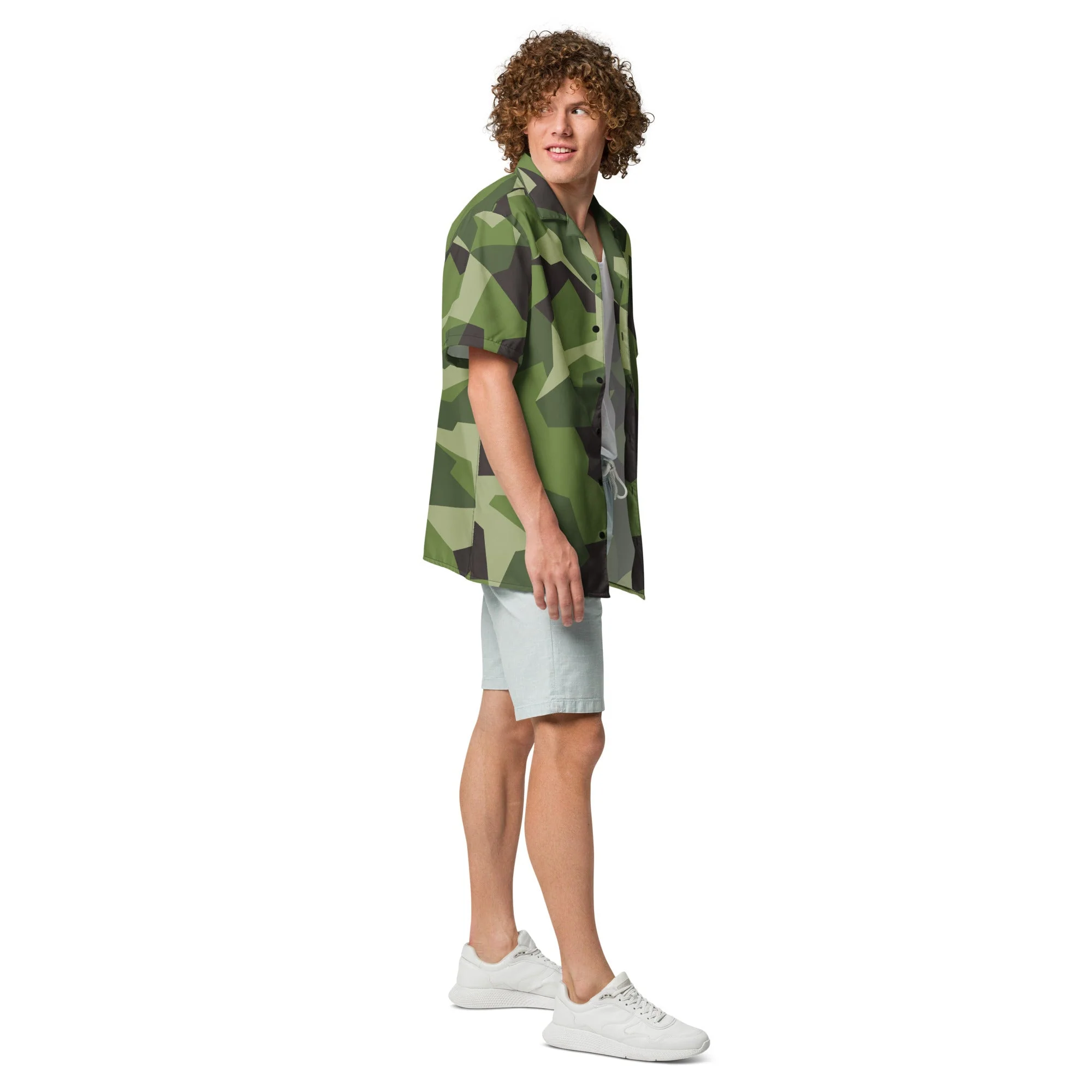 Swedish M90 CAMO Unisex Short-Sleeve Button Shirt - Image 6