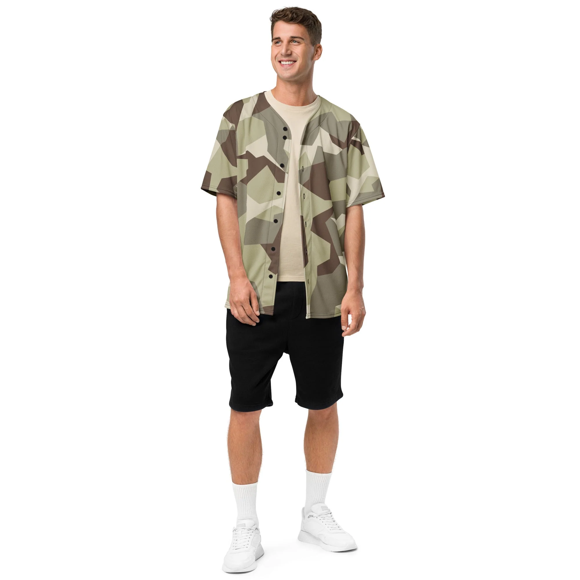 Swedish M90 Desert CAMO Unisex Baseball Jersey - Image 15