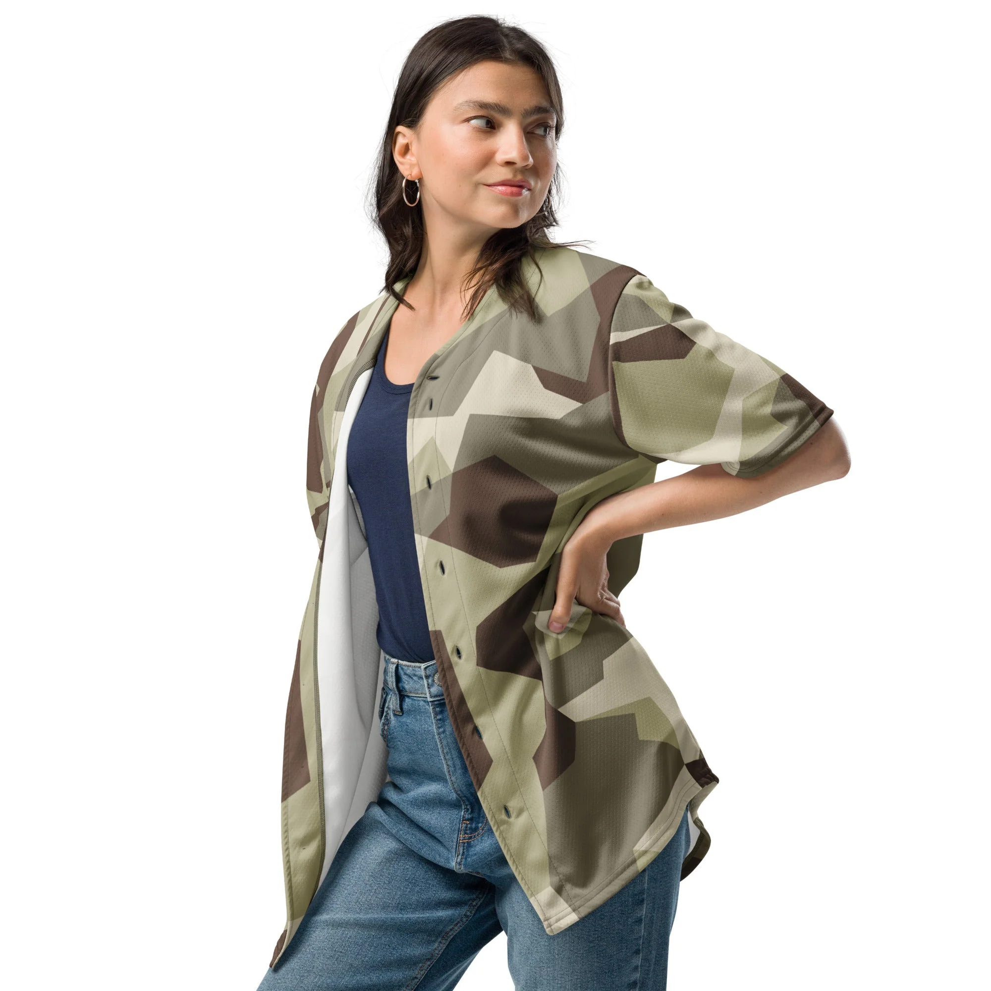 Swedish M90 Desert CAMO Unisex Baseball Jersey - Image 4