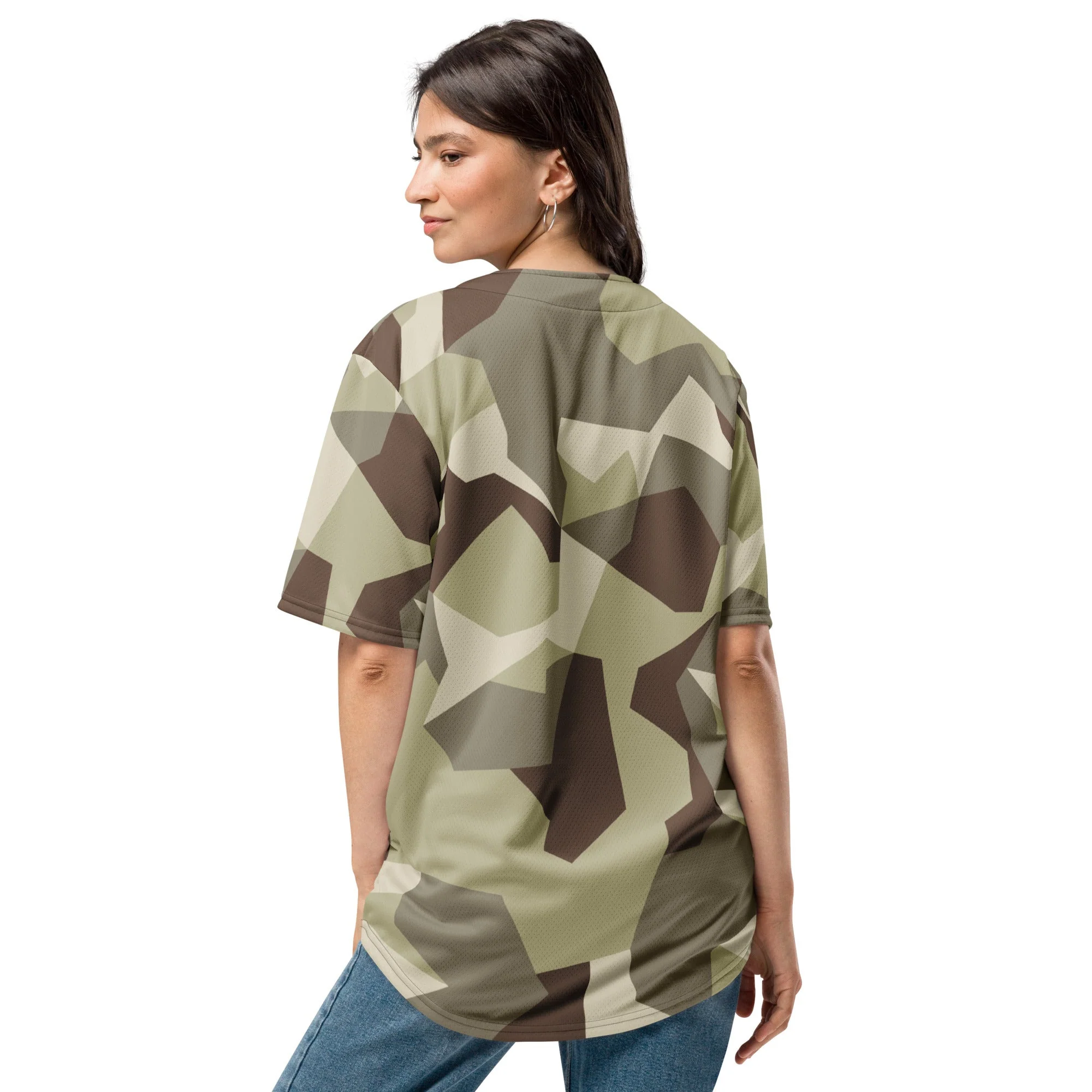 Swedish M90 Desert CAMO Unisex Baseball Jersey - Image 5