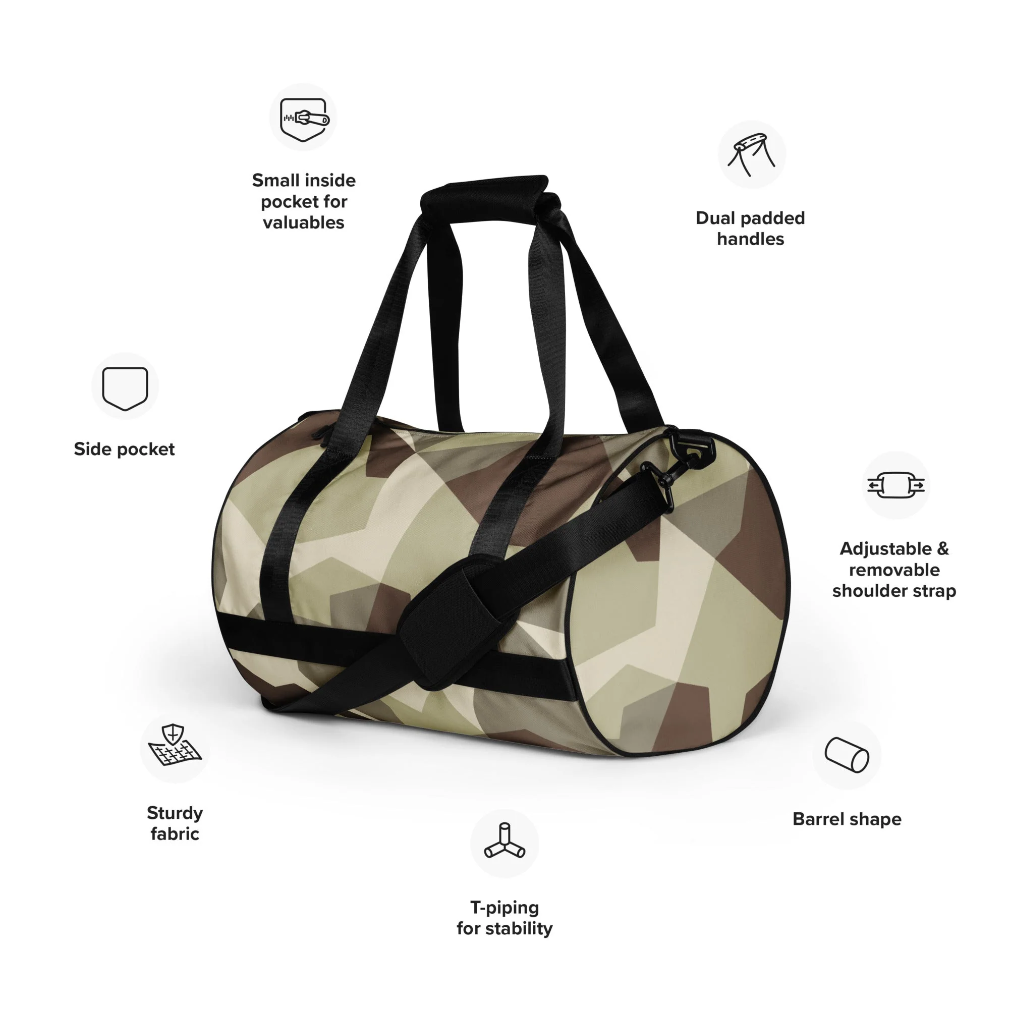 Swedish M90 Desert CAMO Gym Bag - Image 10