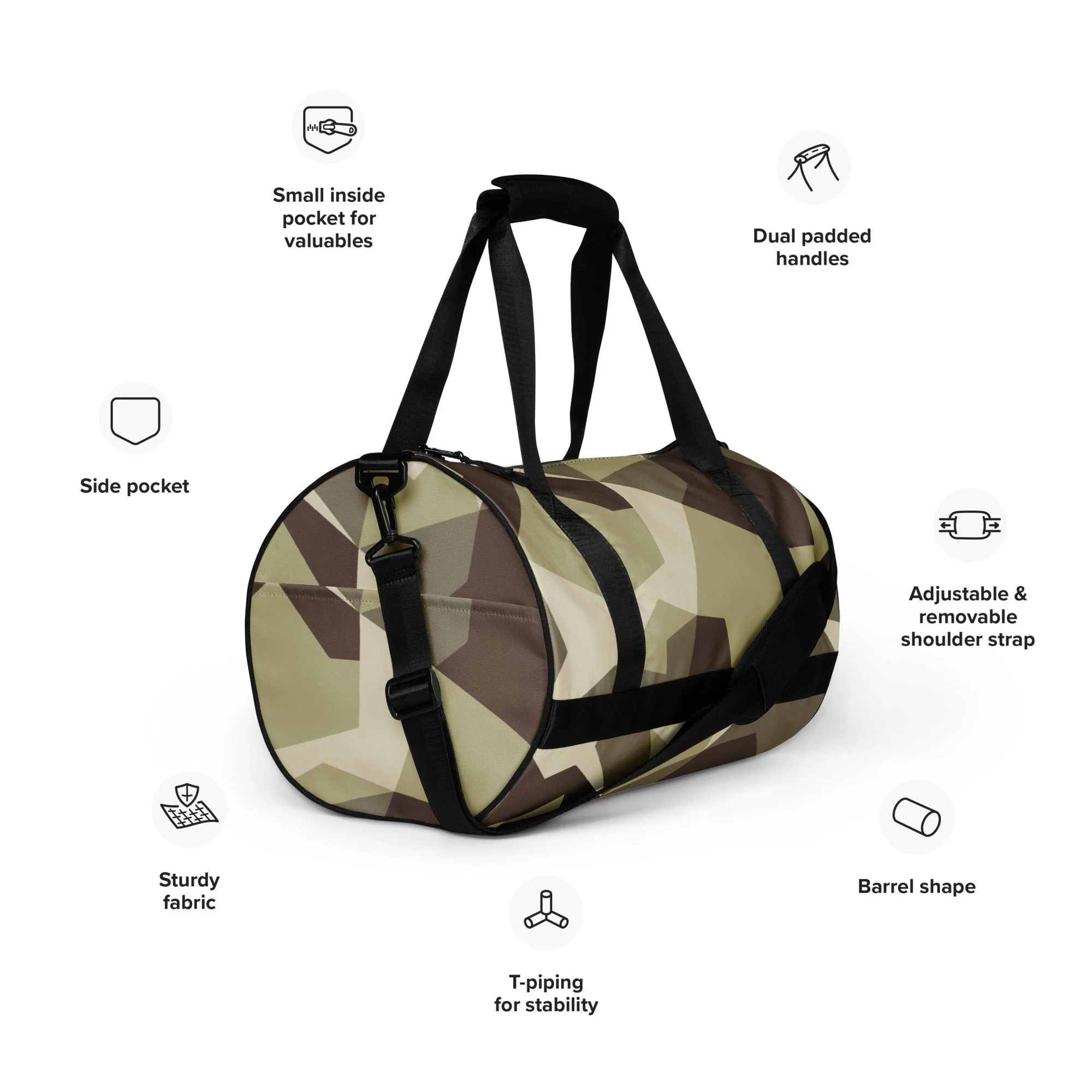 Swedish M90 Desert CAMO Gym Bag - Image 2