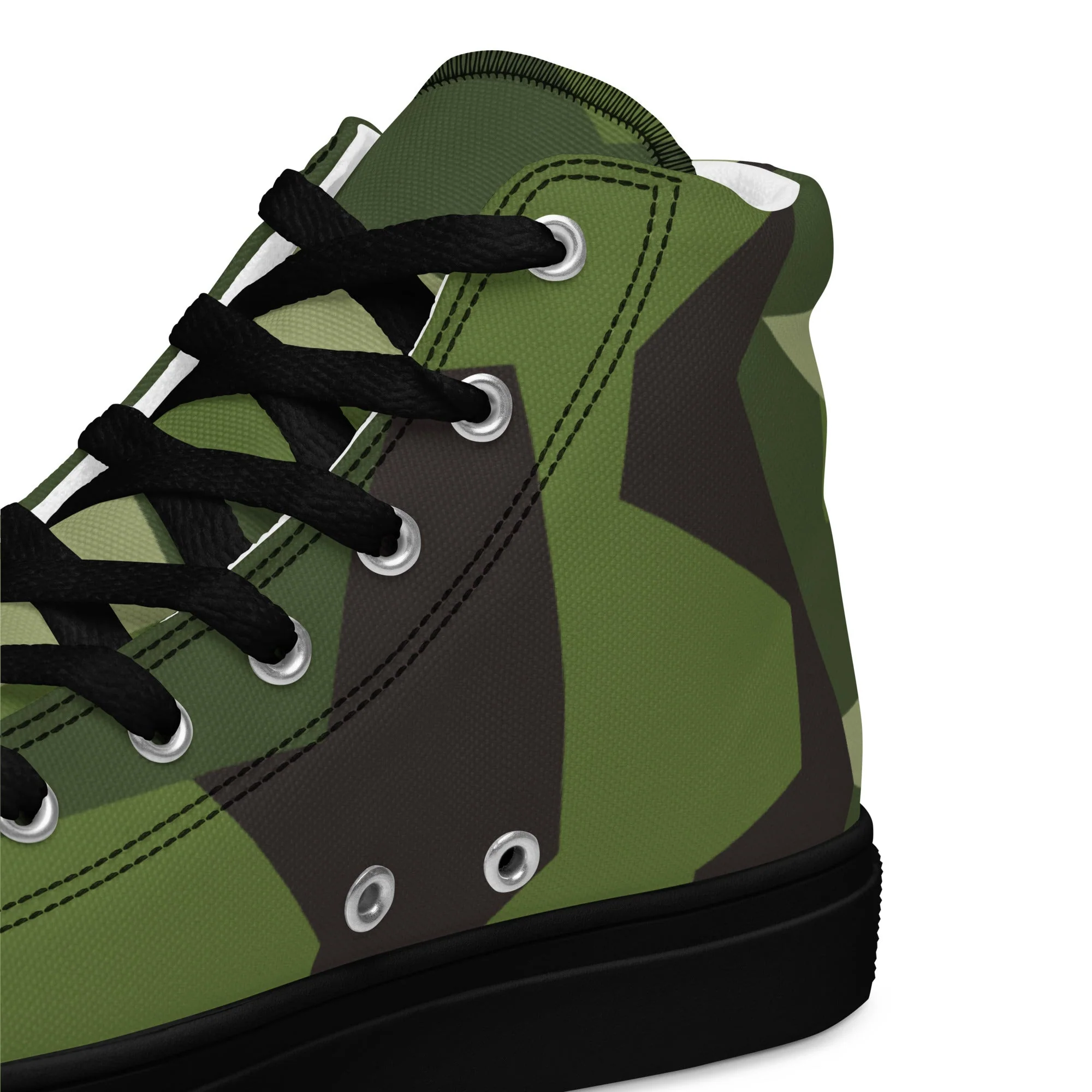 Swedish M90 CAMO Mens High-Top Canvas Shoes - Image 4