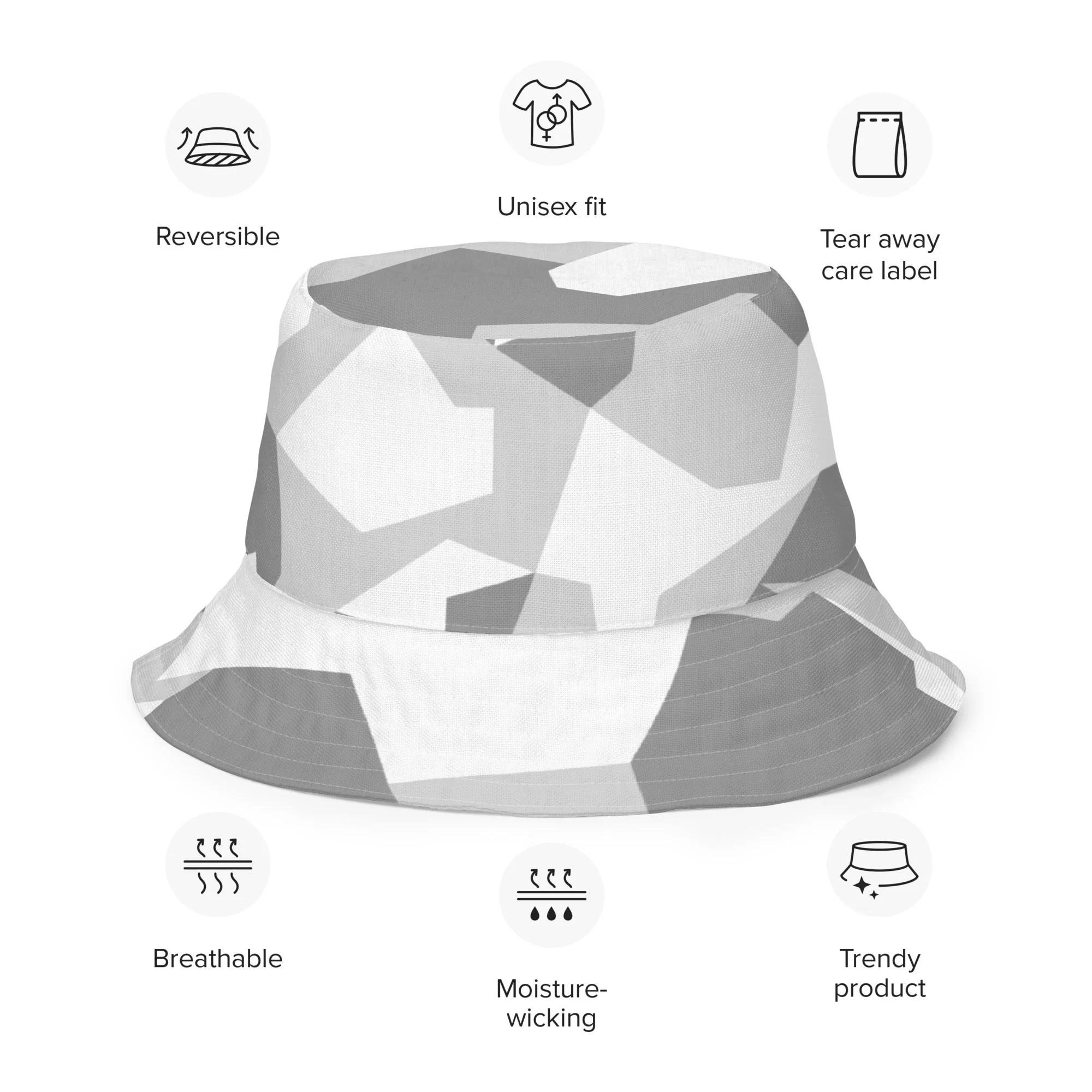 Swedish M90 Snow CAMO Reversible Bucket Hat - Image 6