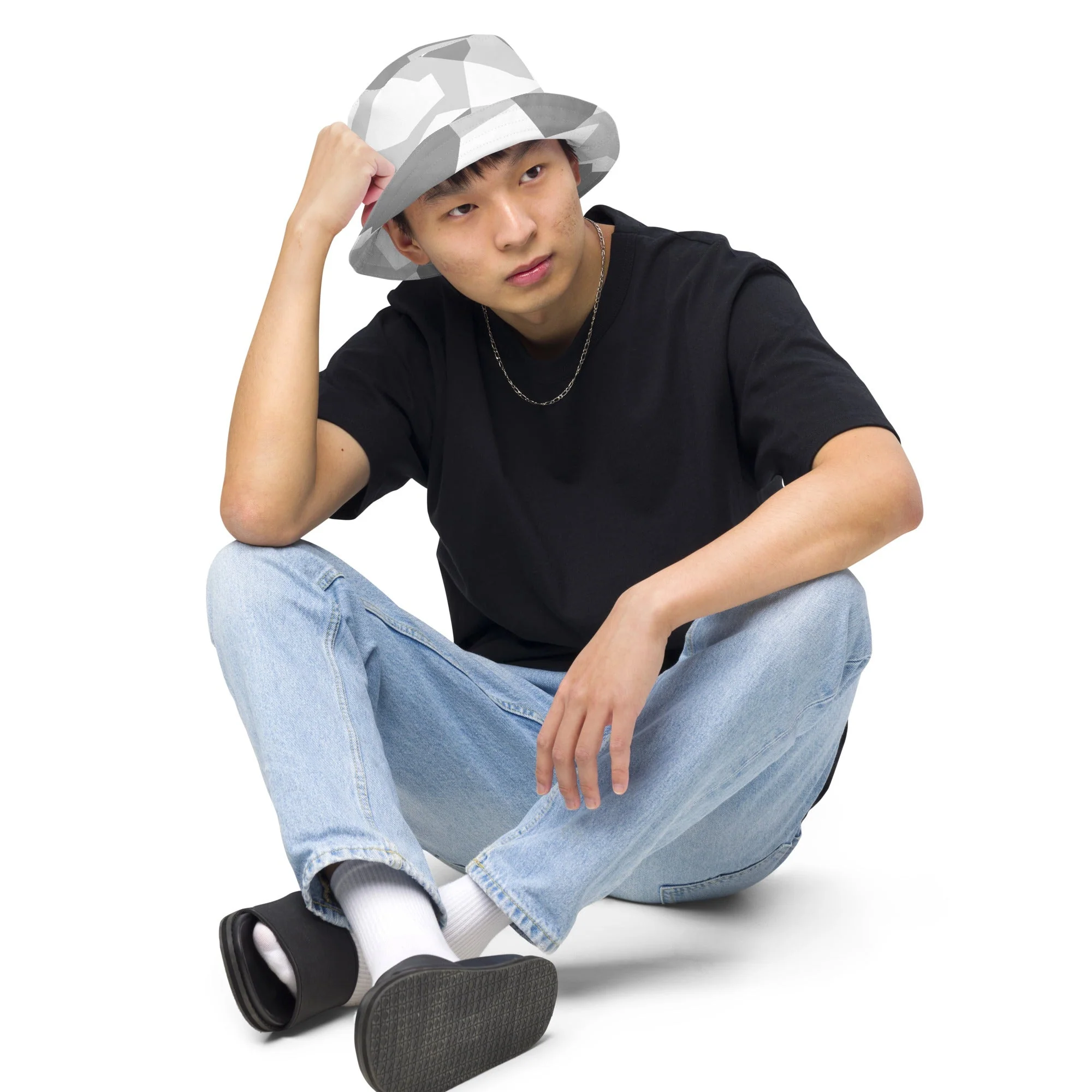 Swedish M90 Snow CAMO Reversible Bucket Hat - Image 9
