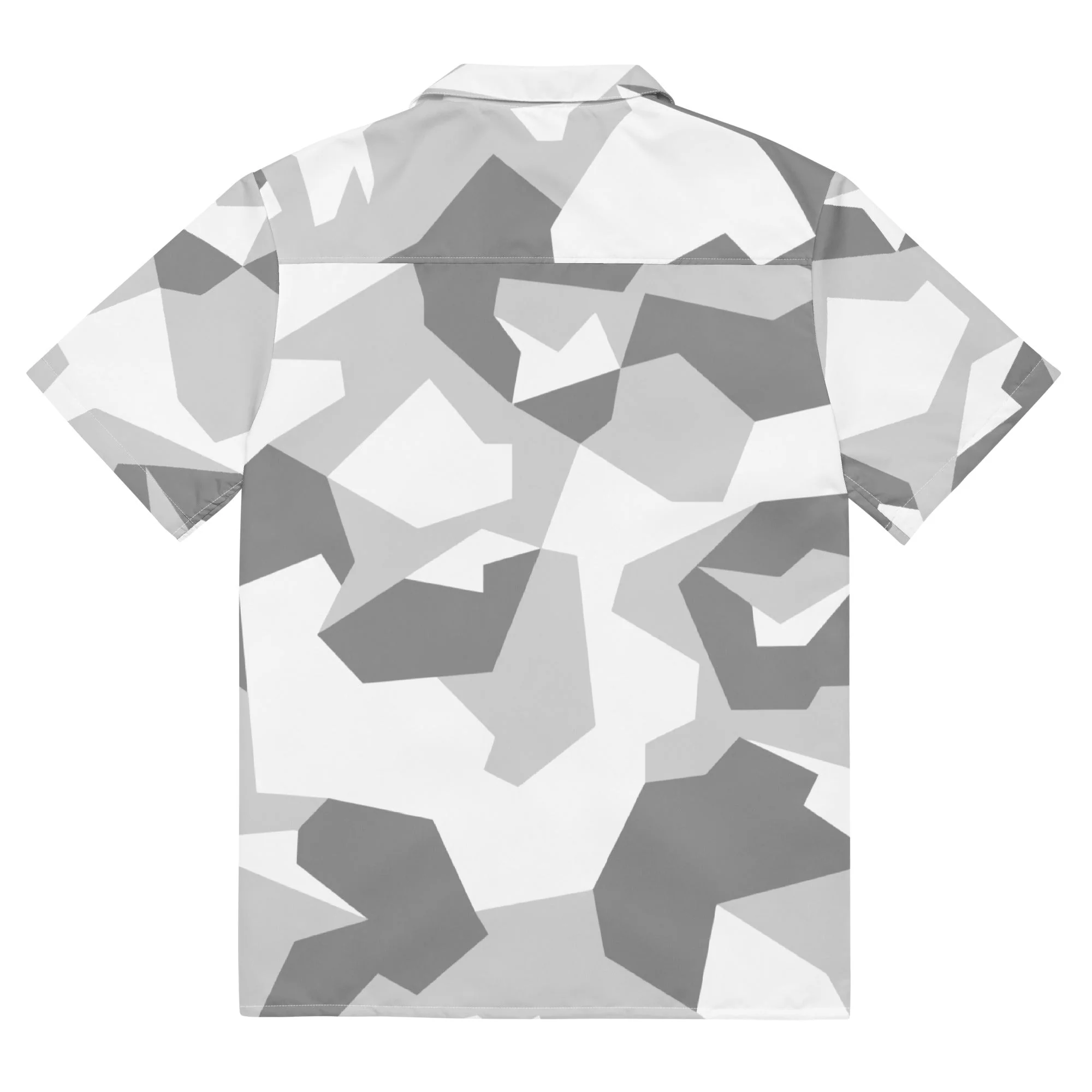 Swedish M90 Snow CAMO Unisex Short-Sleeve Button Shirt - Image 5