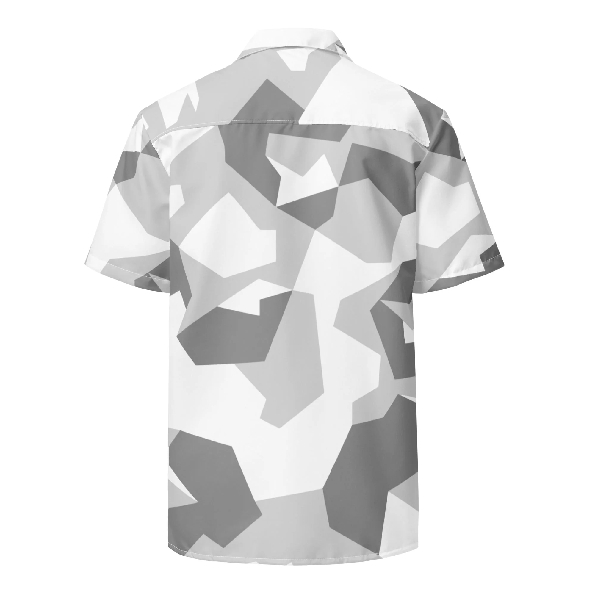 Swedish M90 Snow CAMO Unisex Short-Sleeve Button Shirt - Image 8