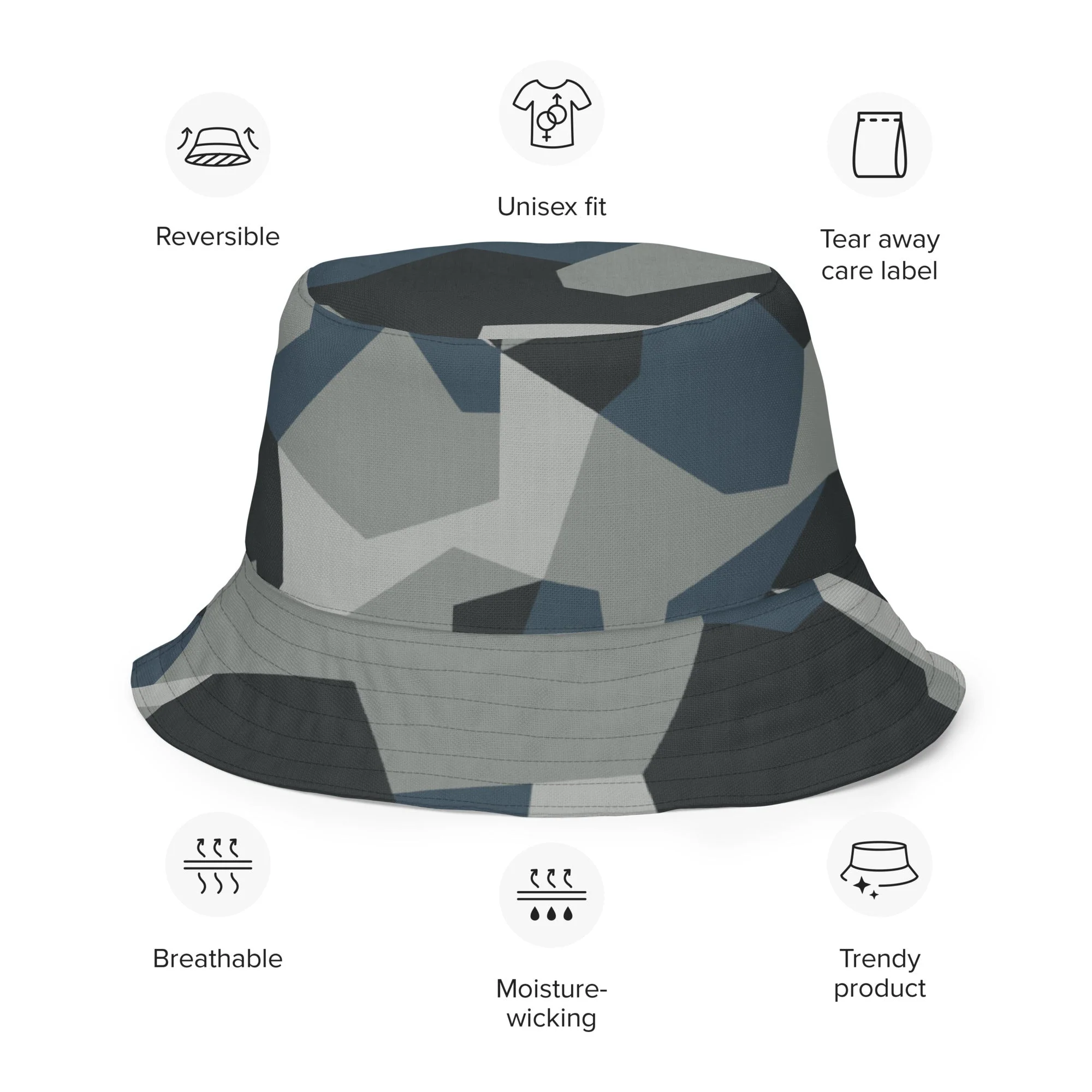 Swedish M90 Urban CAMO Reversible Bucket Hat - Image 6