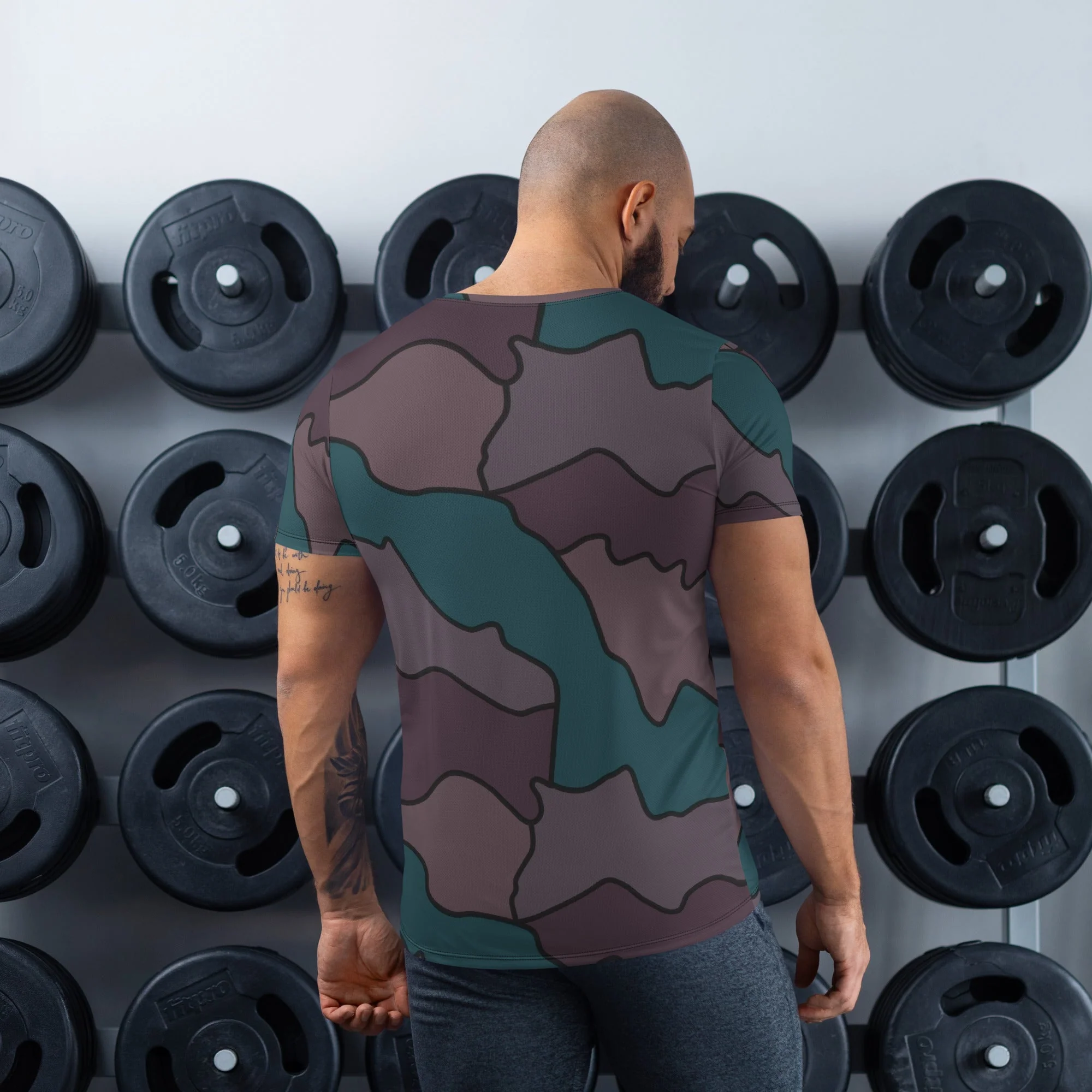 Swedish Quarter Shelter 1960 CAMO Mens Athletic T-Shirt - Image 2