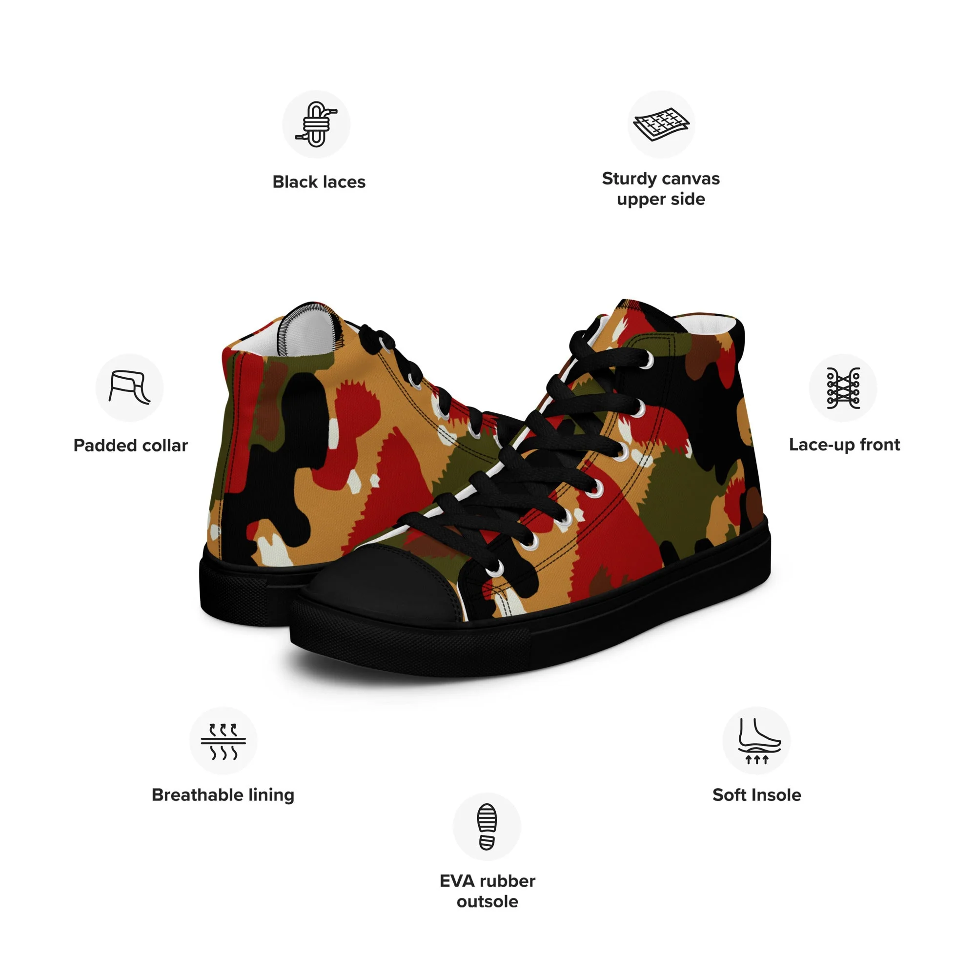 Swiss TAZ 83 Alpenflage CAMO Mens High-Top Canvas Shoes - Image 3