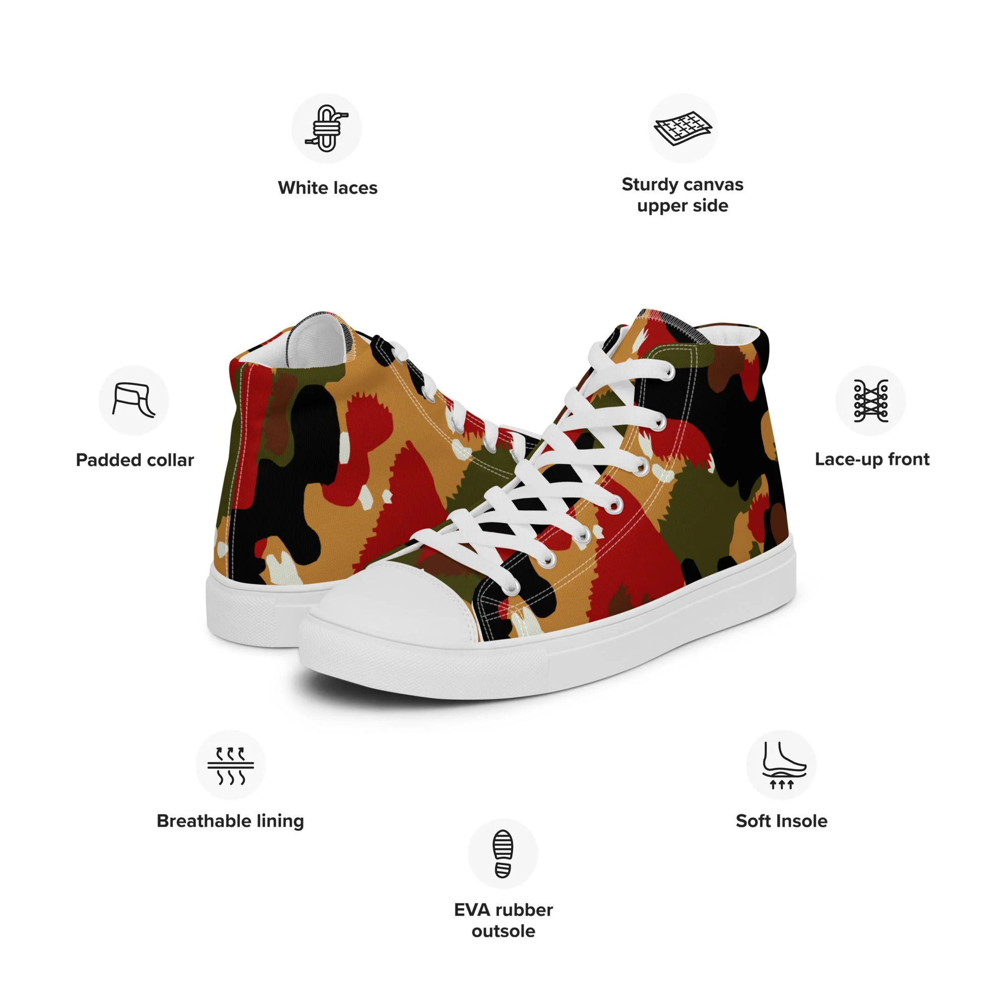 Swiss TAZ 83 Alpenflage CAMO Mens High-Top Canvas Shoes - Image 4