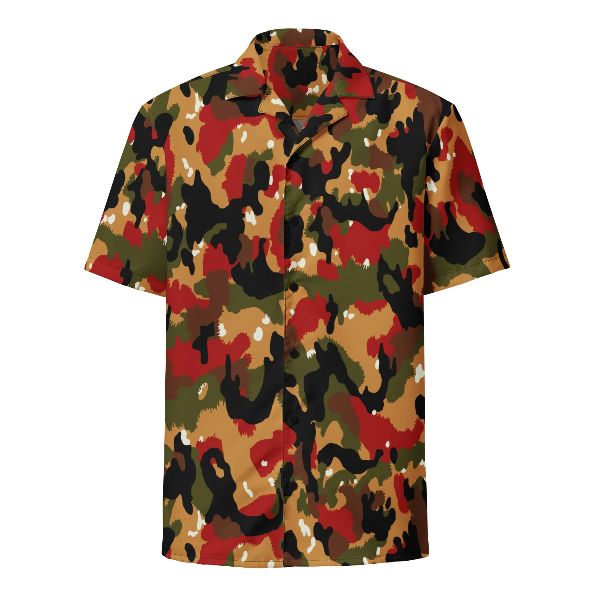 Swiss TAZ 83 Alpenflage CAMO Unisex Short-Sleeve Button Shirt - Image 11
