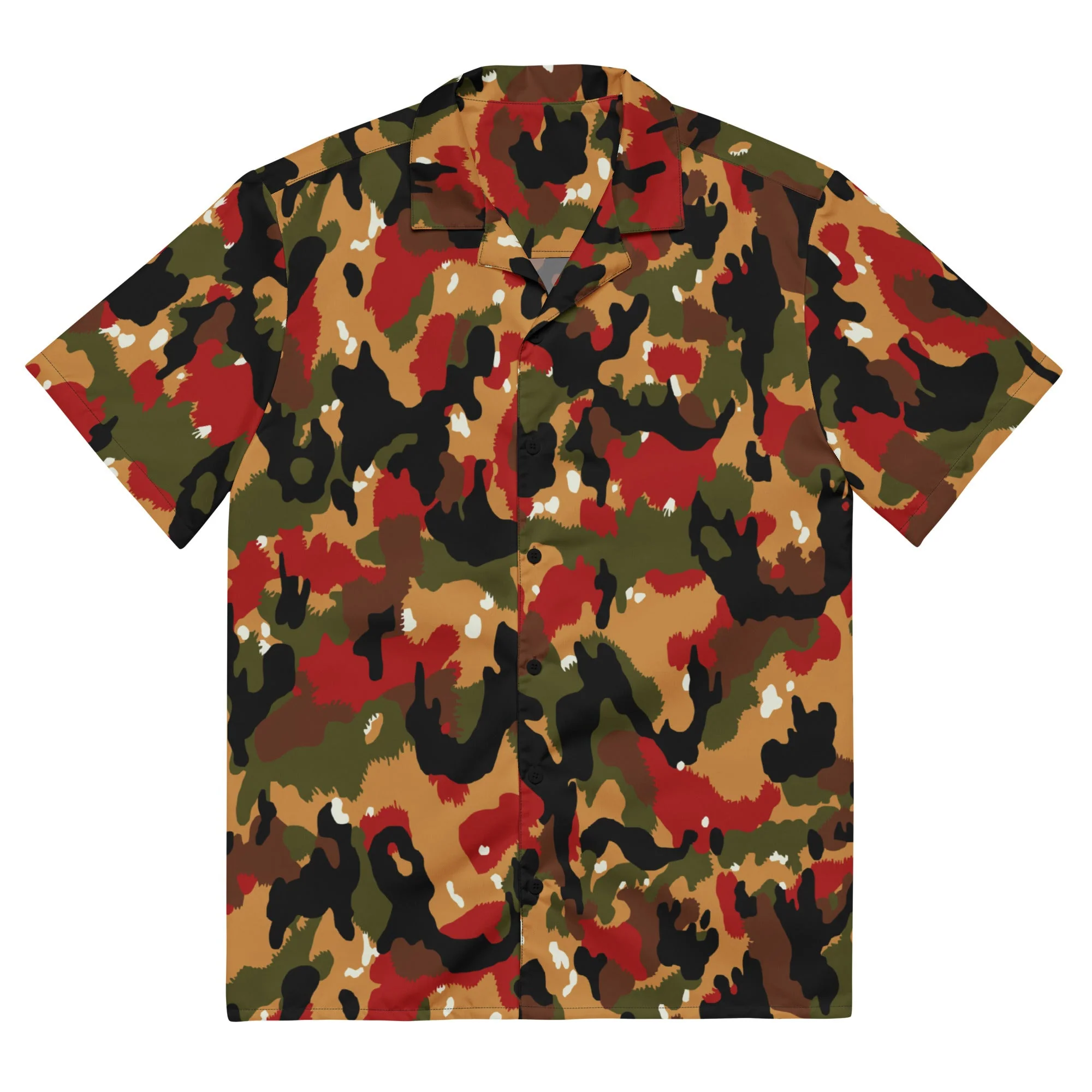 Swiss TAZ 83 Alpenflage CAMO Unisex Short-Sleeve Button Shirt - Image 3