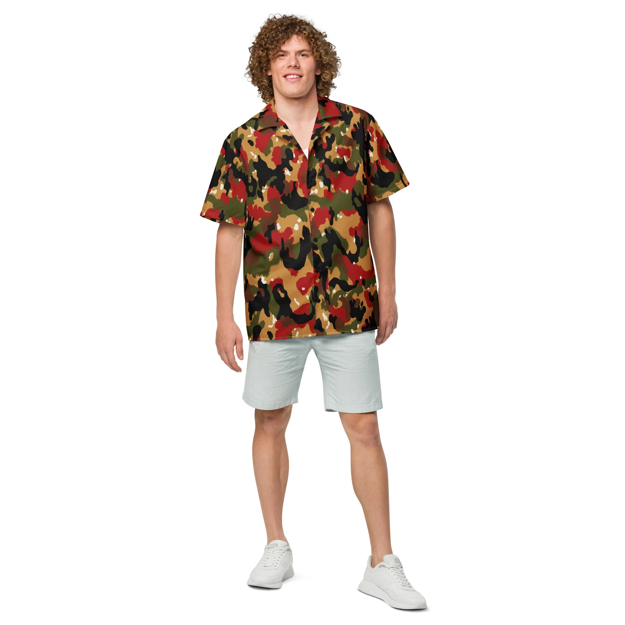 Swiss TAZ 83 Alpenflage CAMO Unisex Short-Sleeve Button Shirt - Image 4